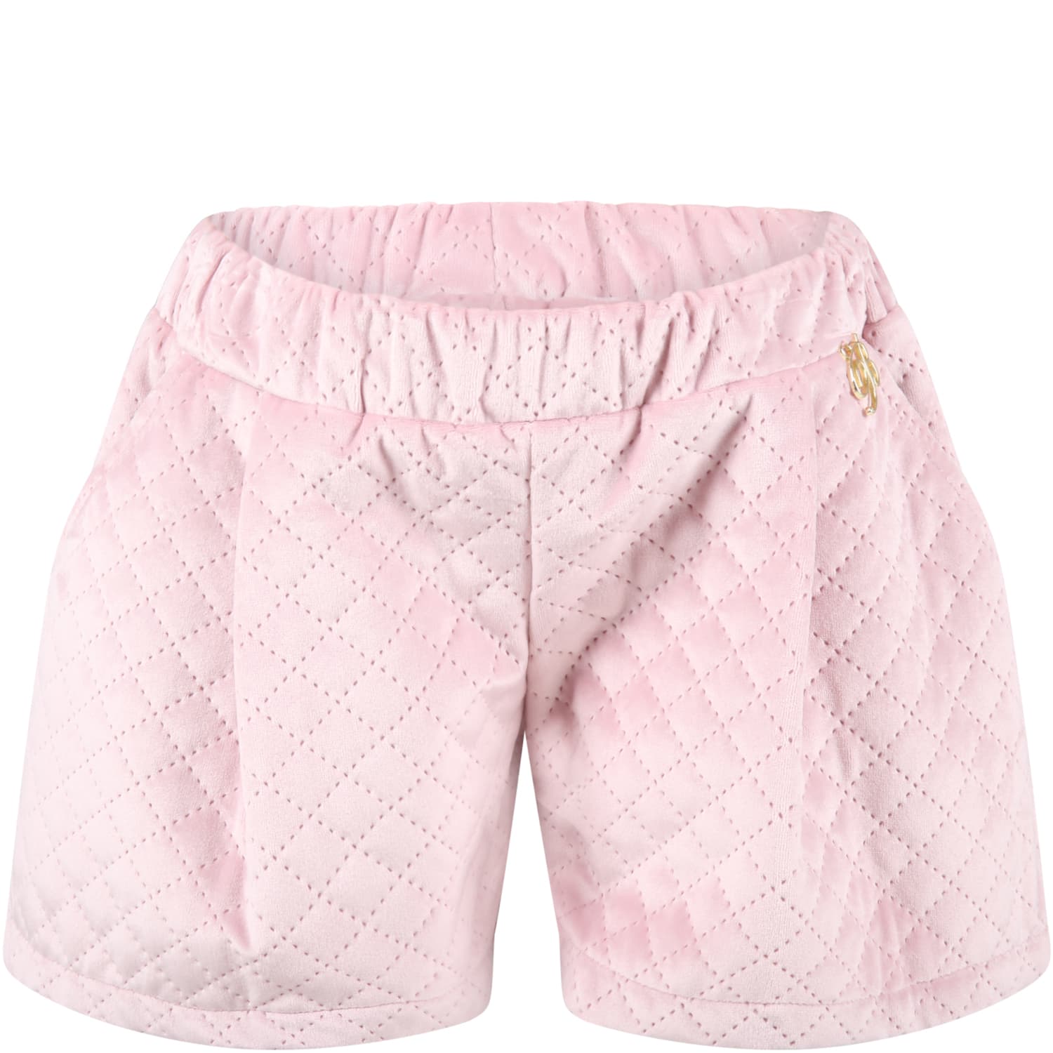 Blumarine Pink Short For Girl With Logo
