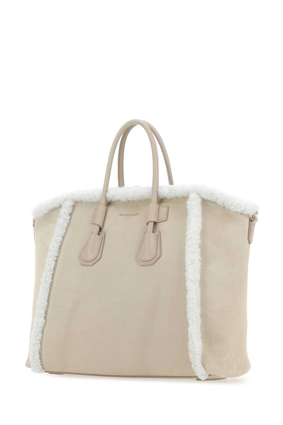 Shop Givenchy Sand Suede Small Antigona Sport Handbag In 257