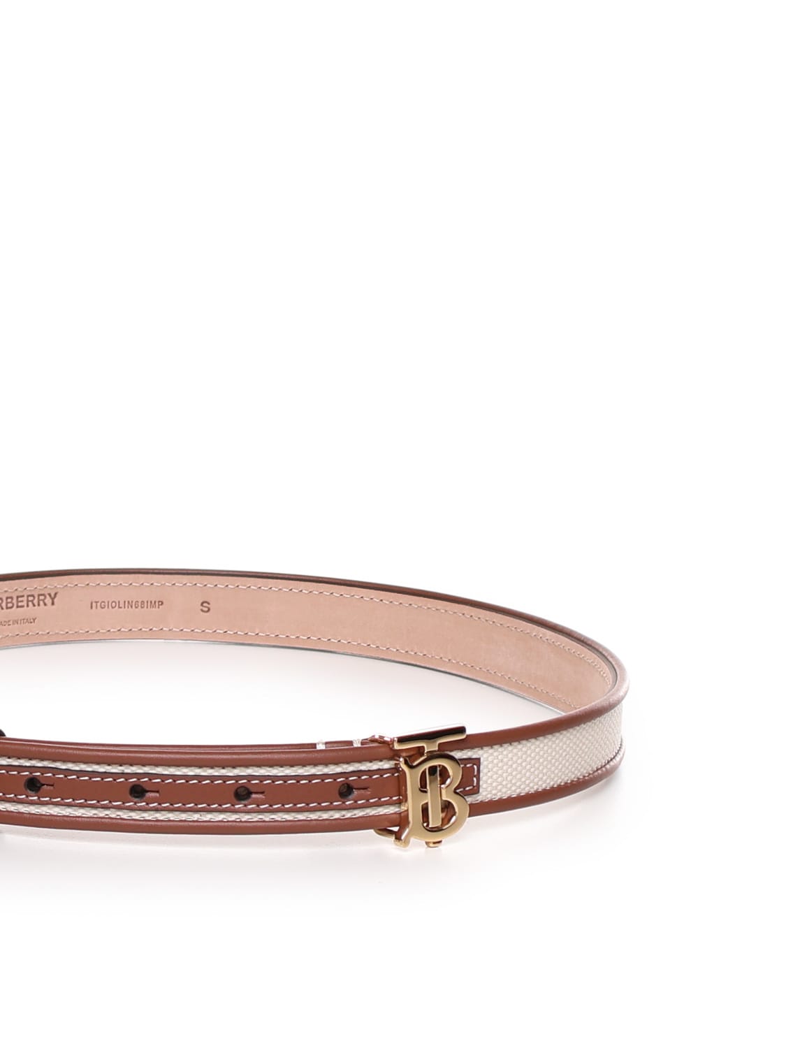 Shop Burberry Tb Belt In Canvas And Leather In A1395