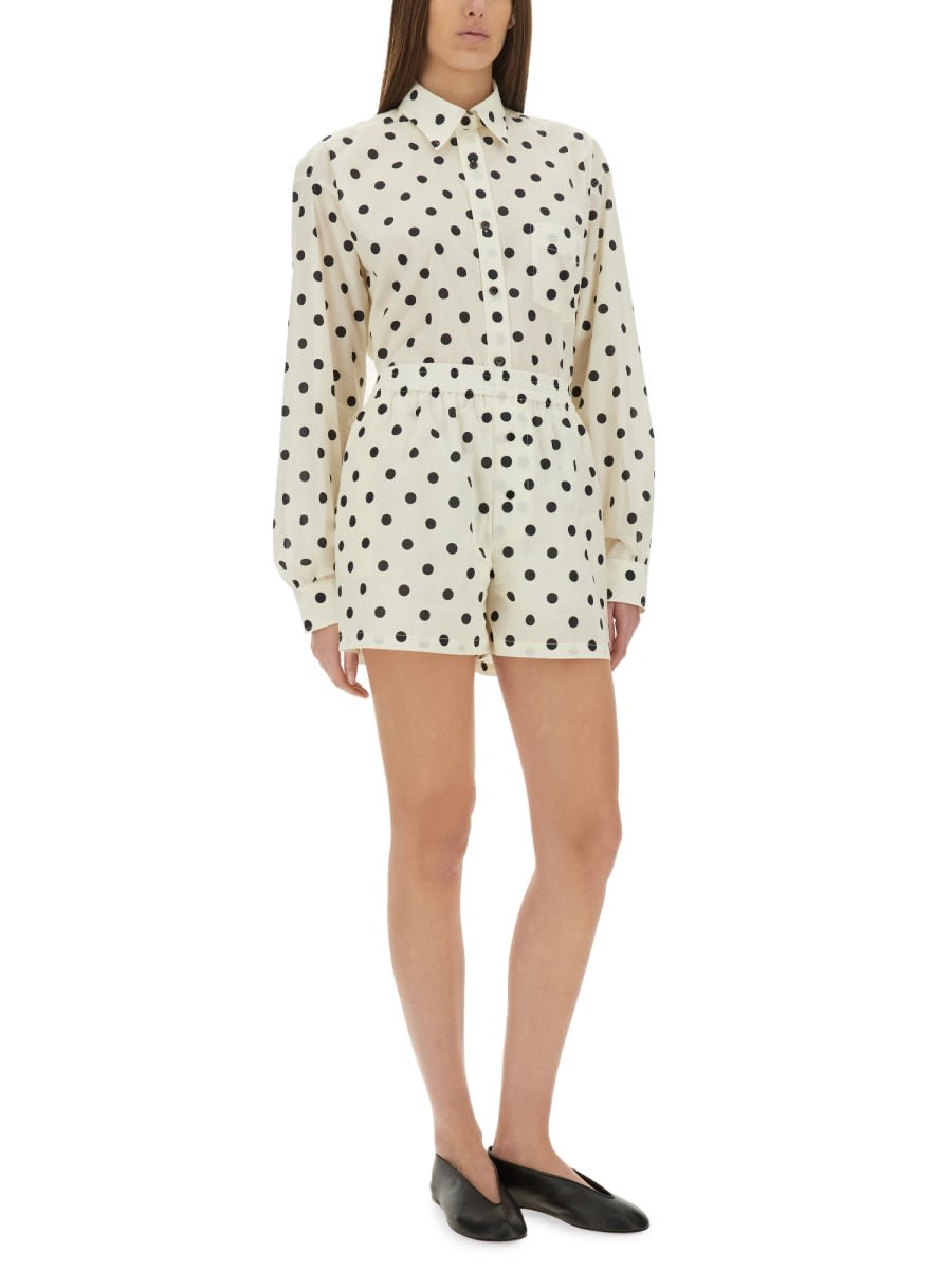 Moschino Couture Polka Dots Shirt In Fantasia Bianco