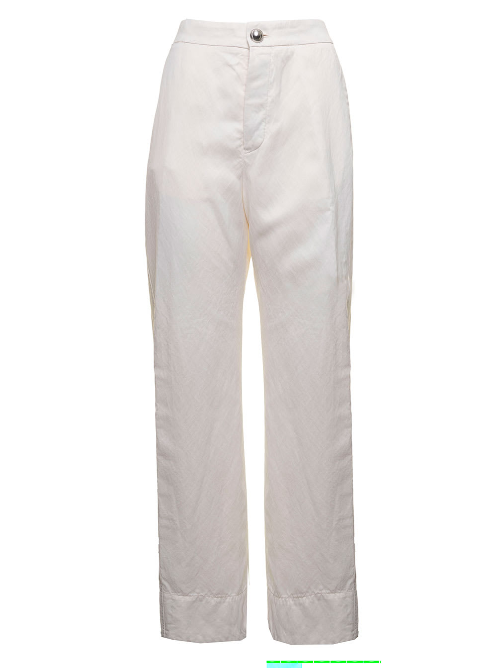 Jil Sander Off-white Viscose Trousers In White