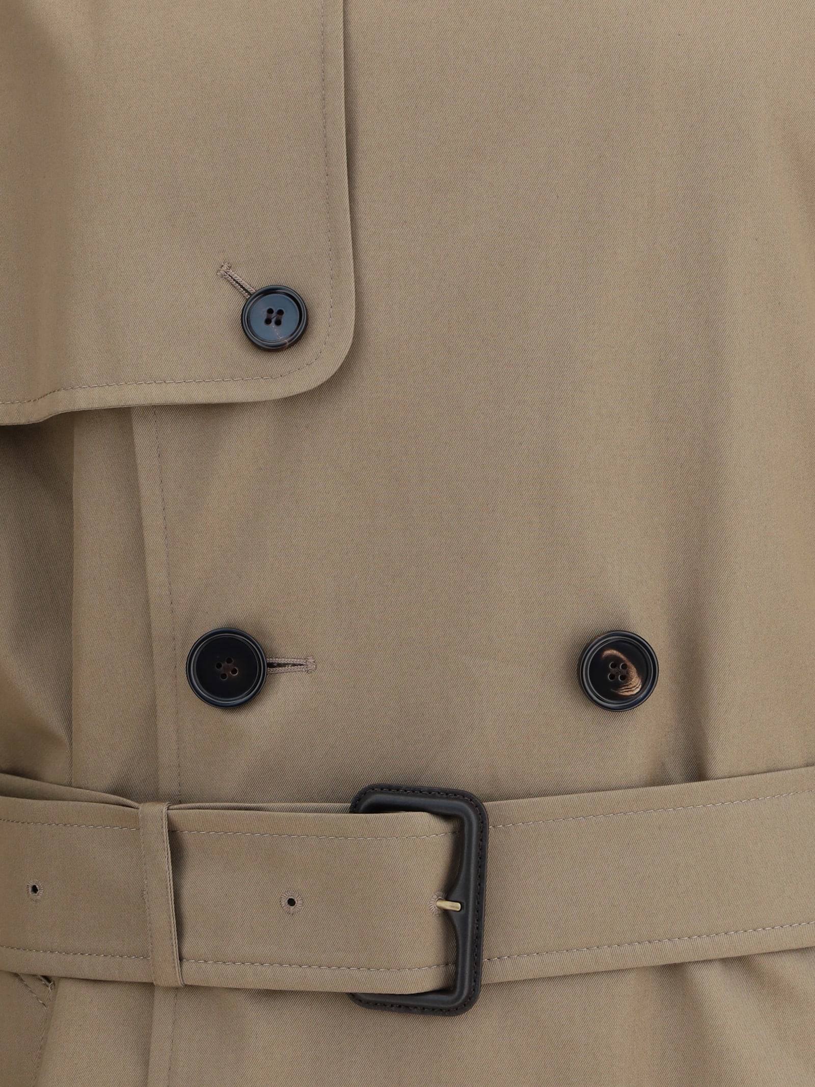 Burberry Long Double-breasted Trench Coat Beige In Brown