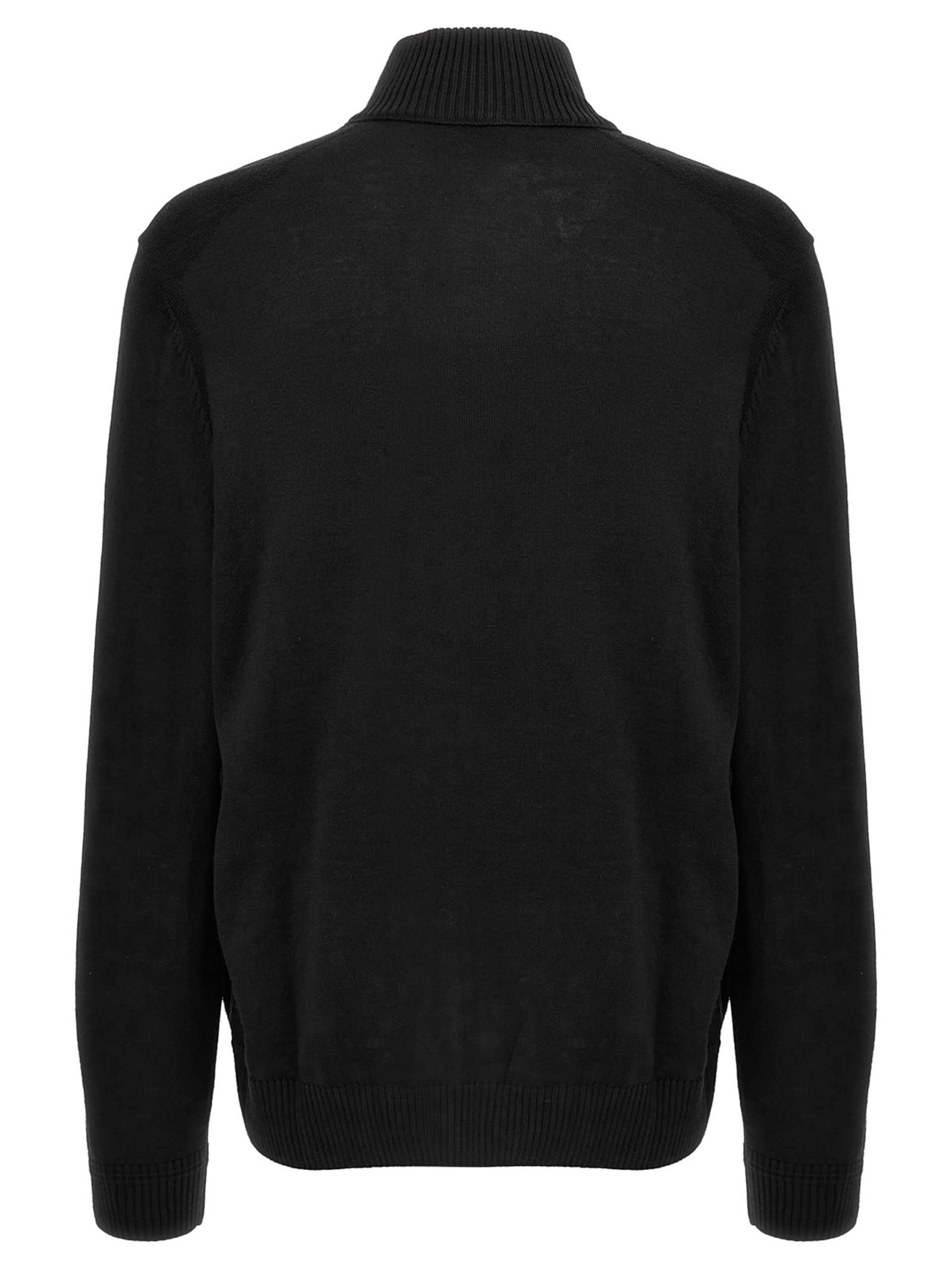 Hugo Boss Avac Mens Full Zip Funnel Neck Jumper In Black