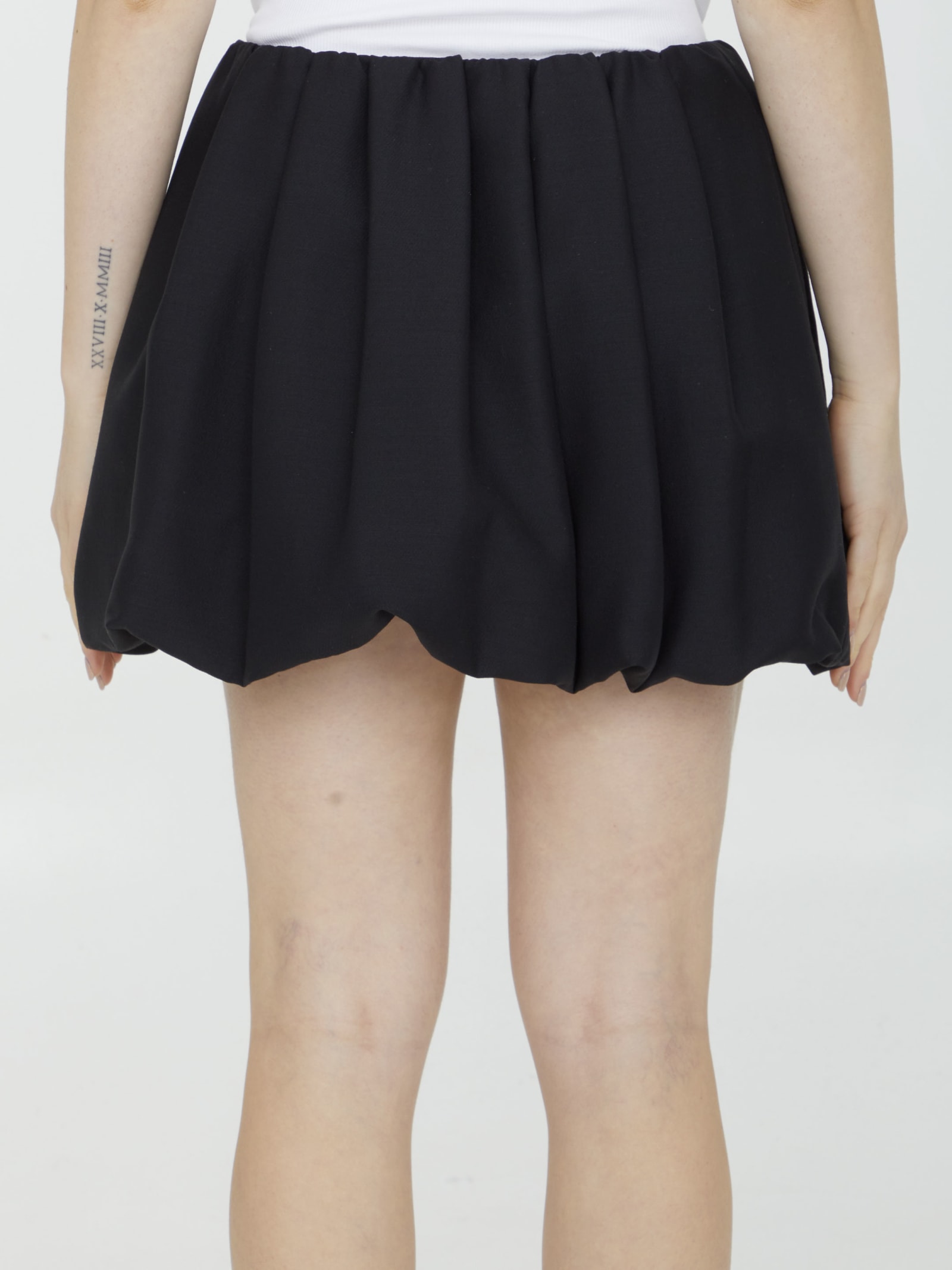Shop Valentino Crepe Couture Miniskirt In Black