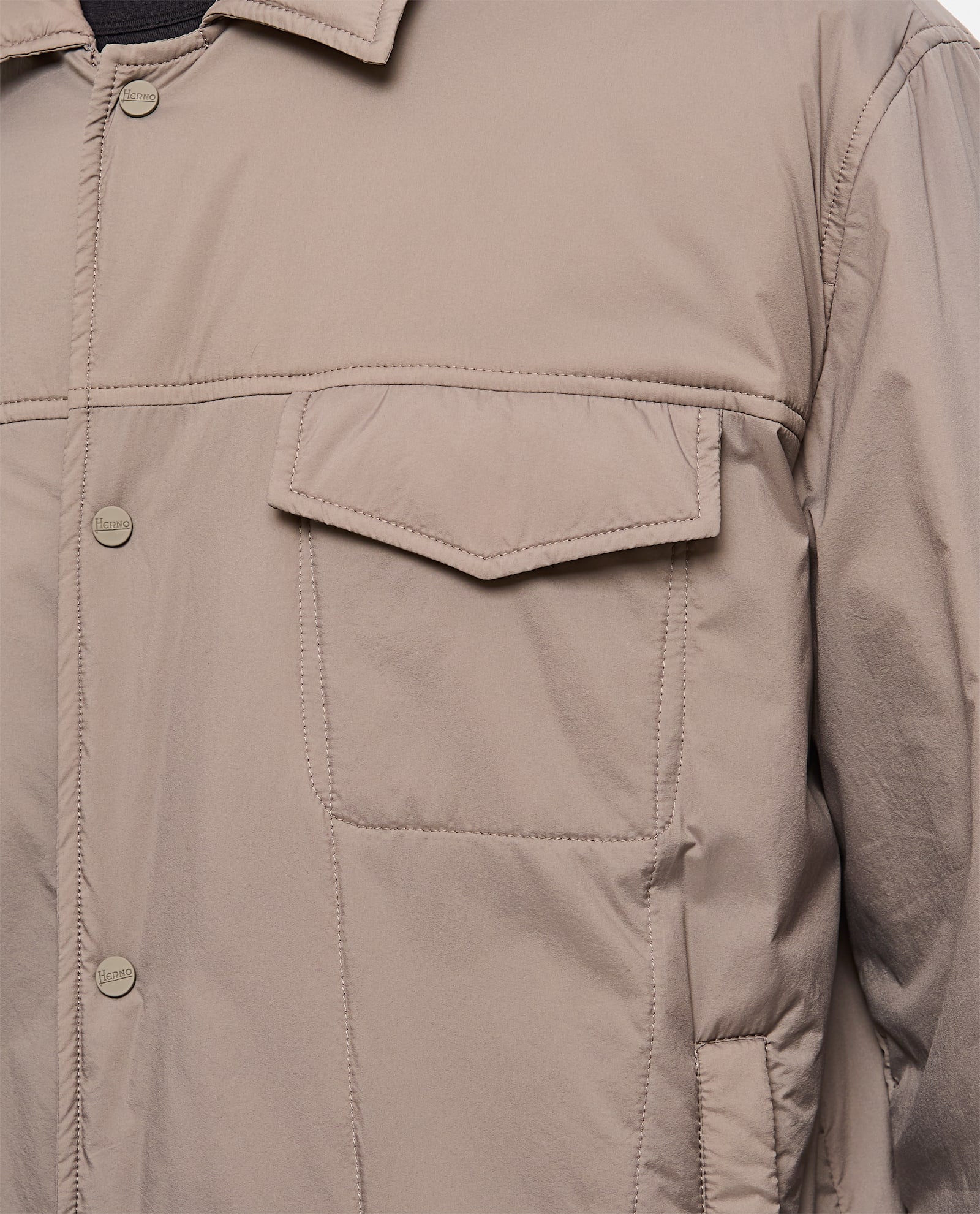 Herno Versatile Gray Jacket With Button Closure In Gray