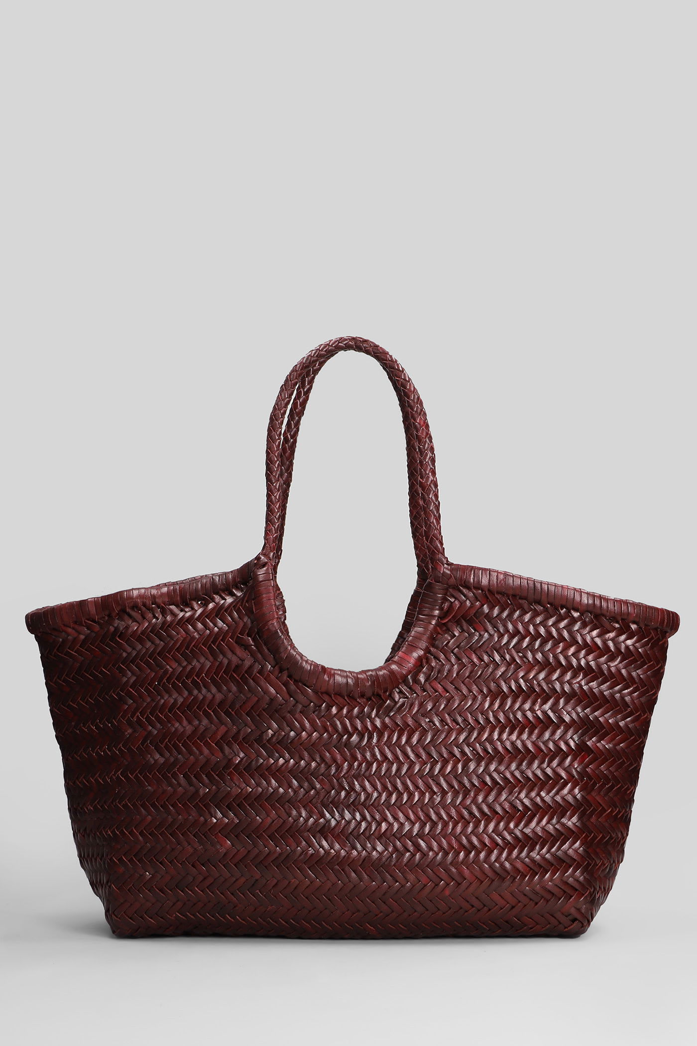 Dragon Diffusion Nantucket Basket Big Tote In Bordeaux Leather In Burgundy