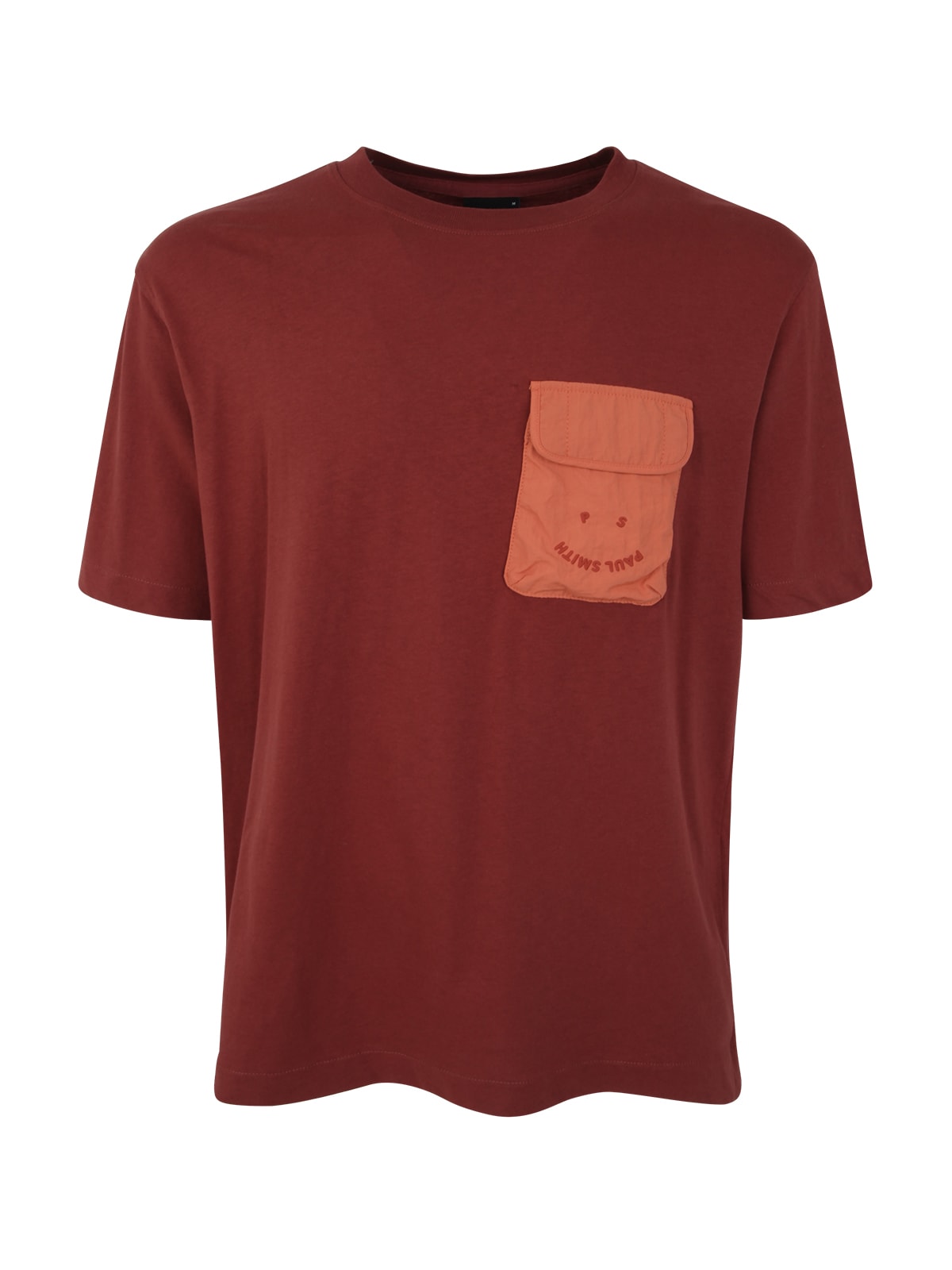 Ps By Paul Smith Mens Ss Tshirt Ps Happy In Brick