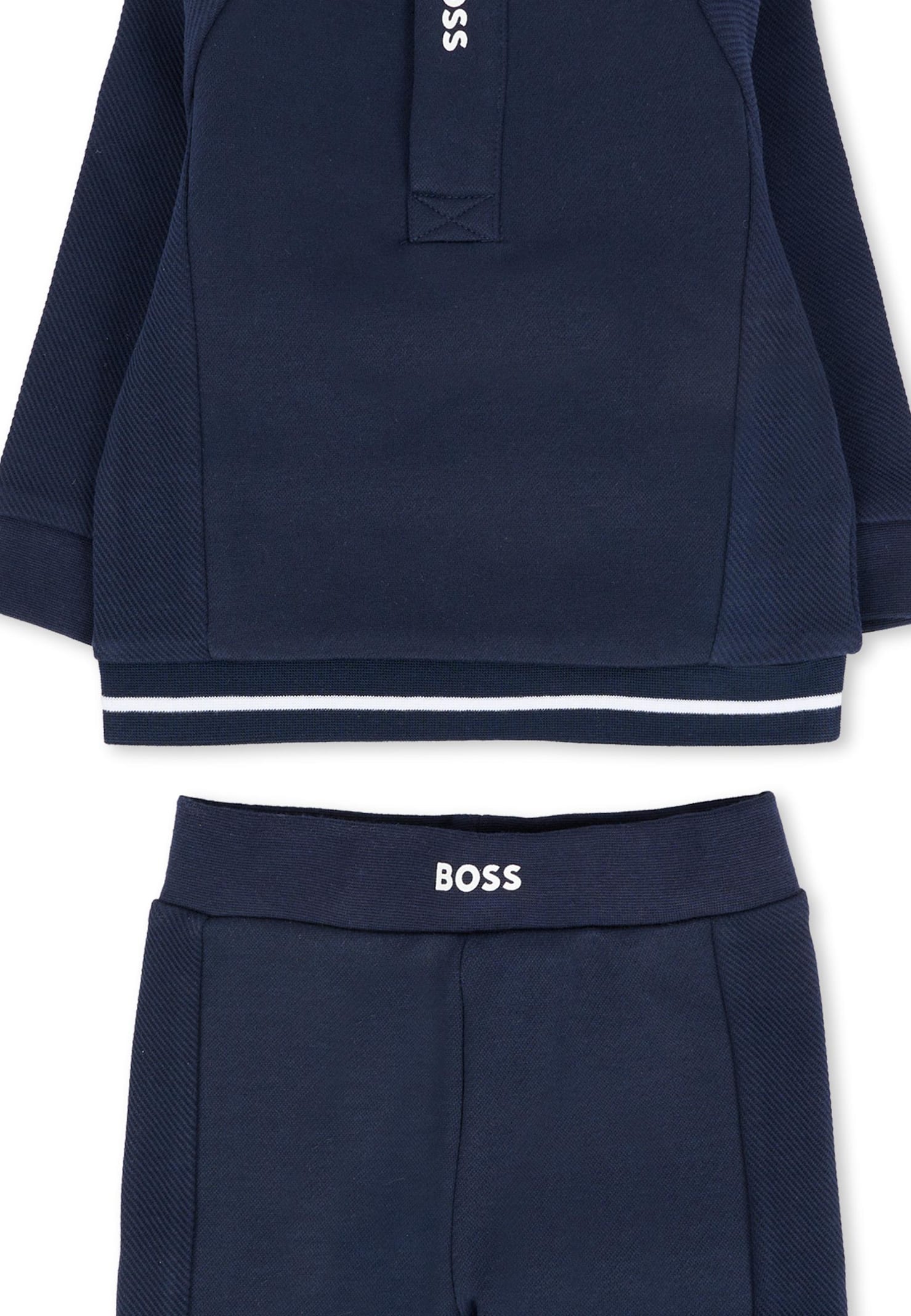 Hugo Boss Blue Suit For Baby Boy With Logo In Blue