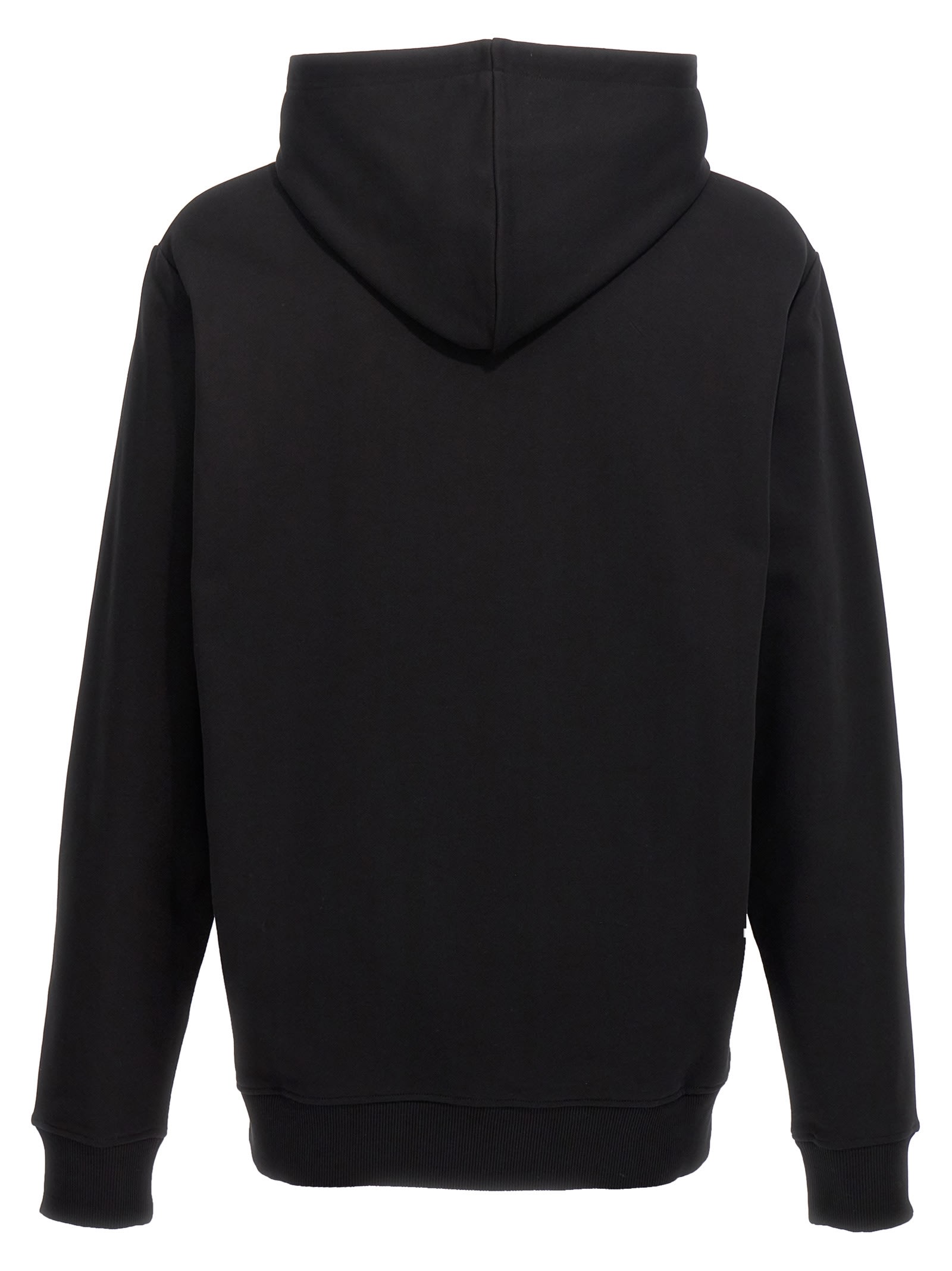 Balmain Signature Hooded Sweatshirt In Eab Noir/blanc