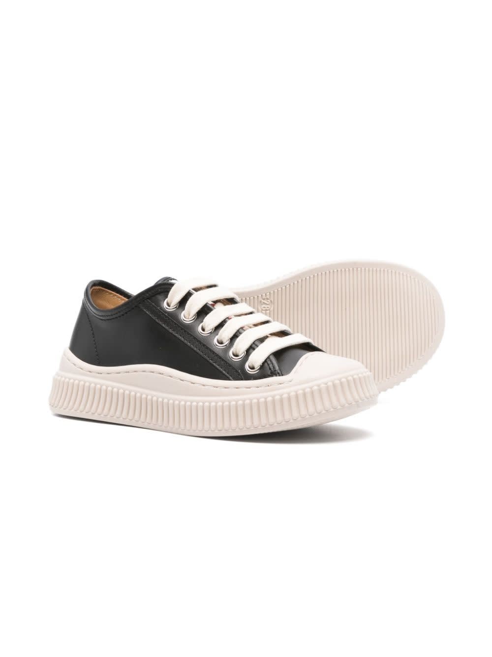 Shop Marni Sneakers In Pelle In Black