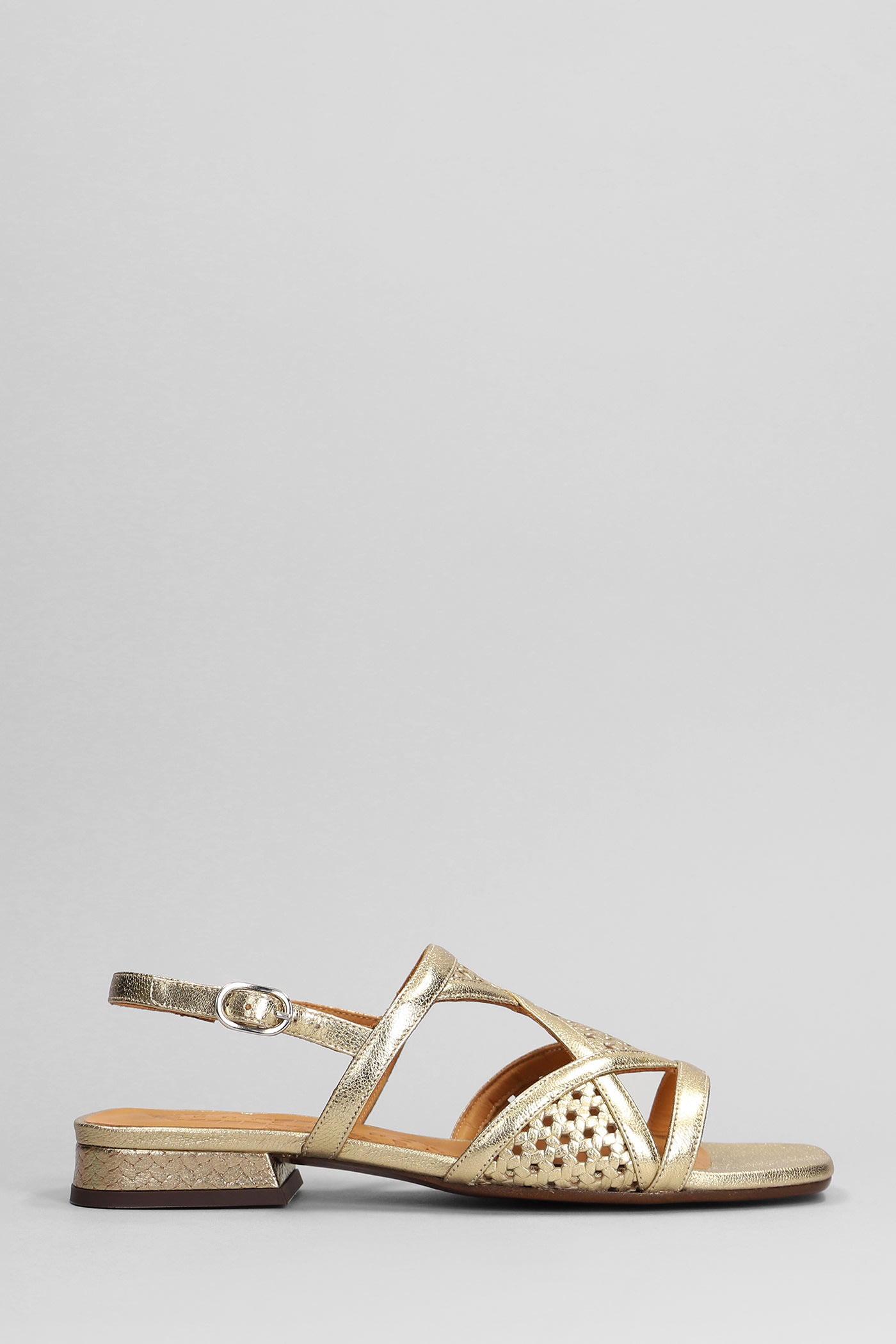 Tassi Flats In Gold Leather