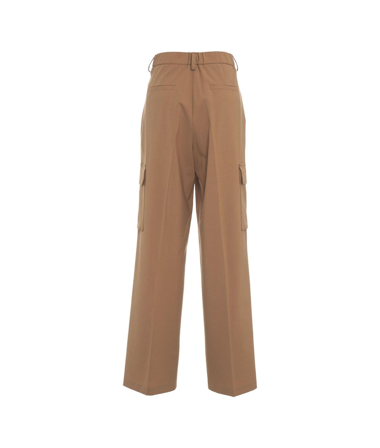 Shop Herno High-waisted Cargo Tailored Trousers In Cammello