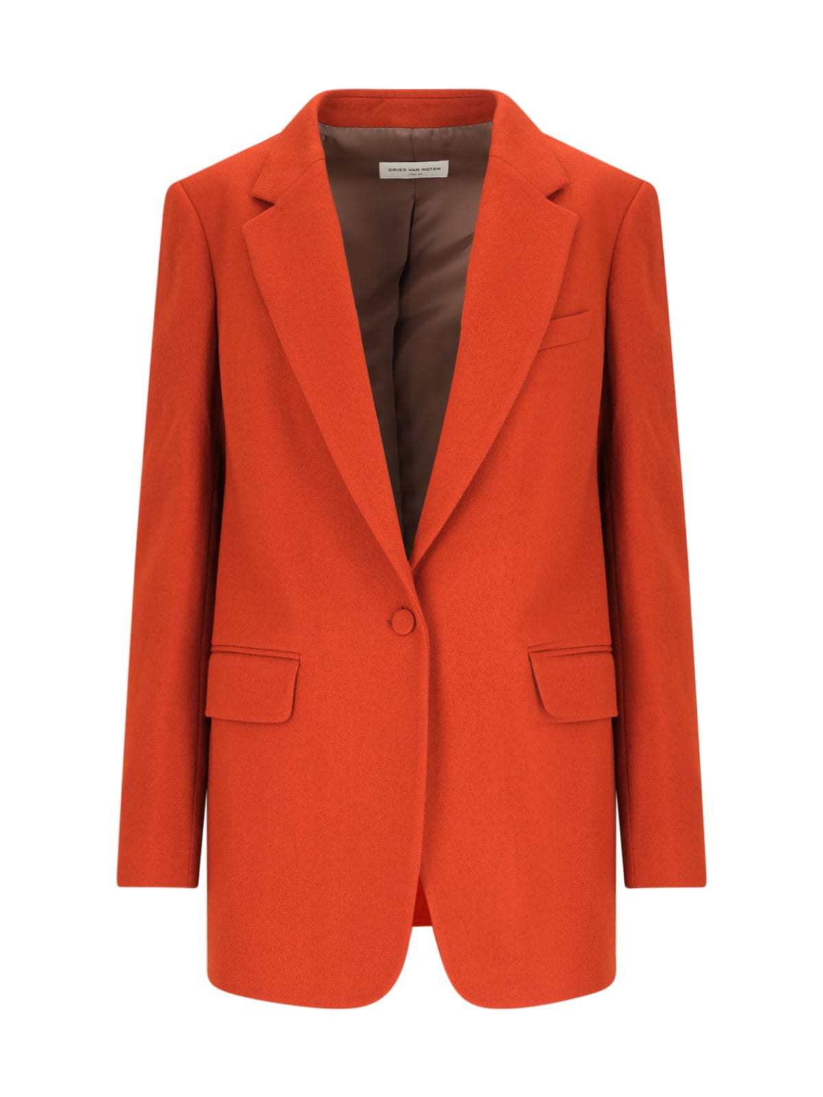 Shop Dries Van Noten Single-breasted Blazer In Orange