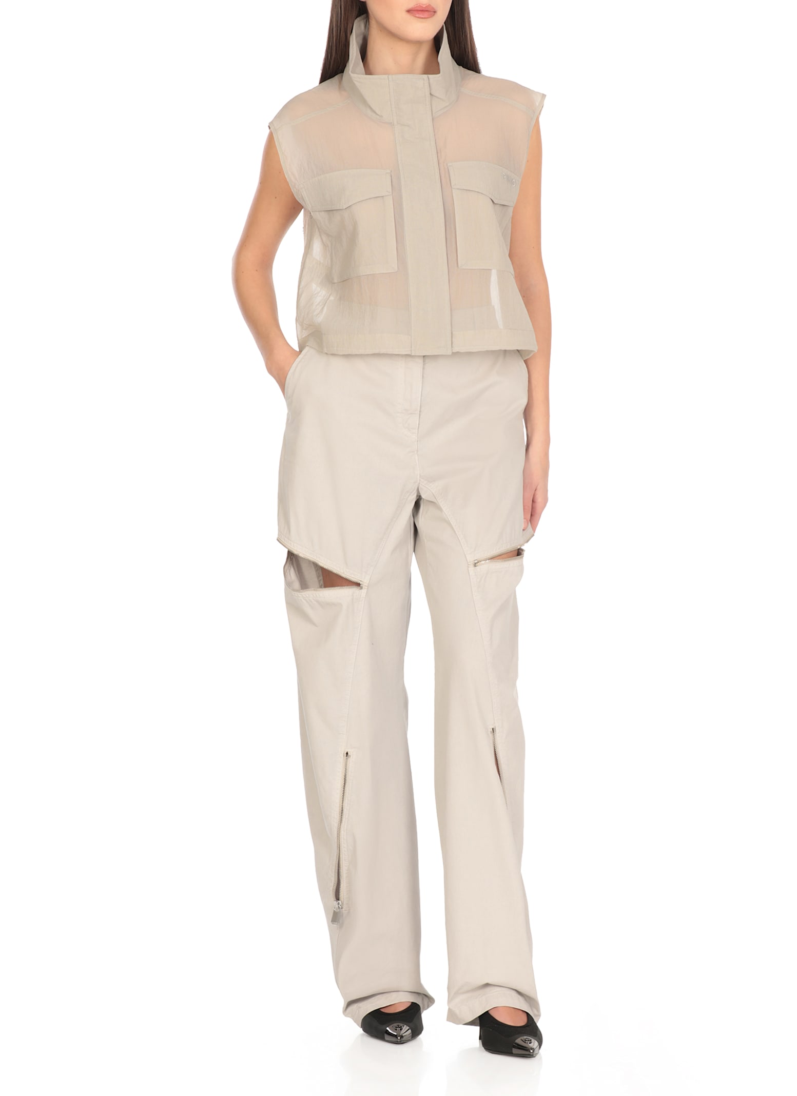 Shop Pinko Fisarmonica Gilet In Grey