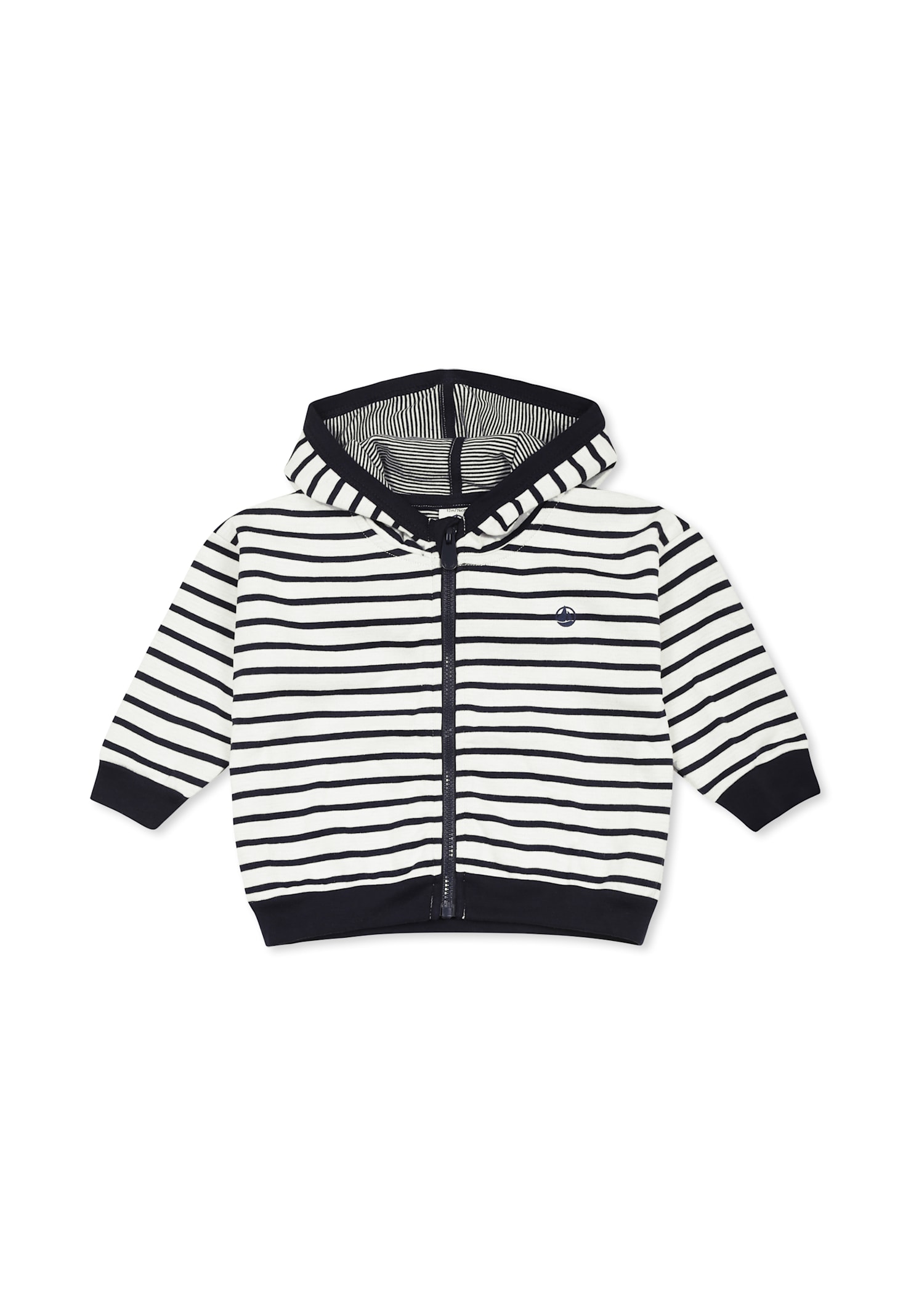 Petit Bateau White Sweatshirt For Babykids With Logo In White