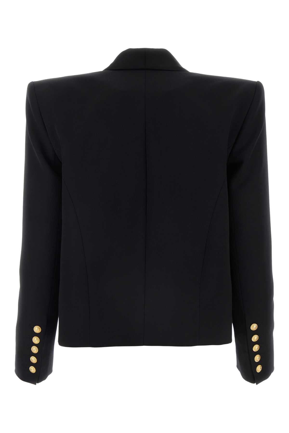 Shop Balmain Black Wool Blazer In Noirnoir
