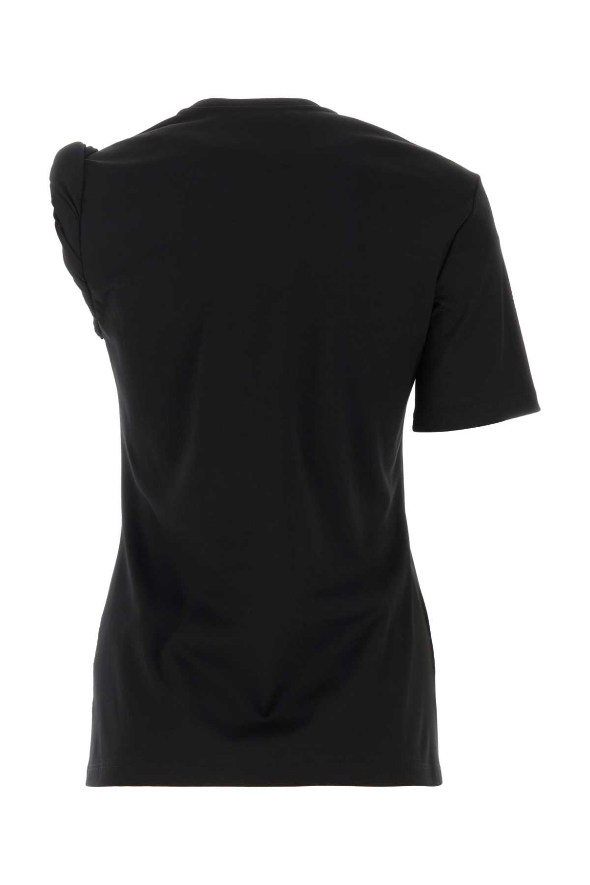 Shop Versace Black Cotton T-shirt In 1b000