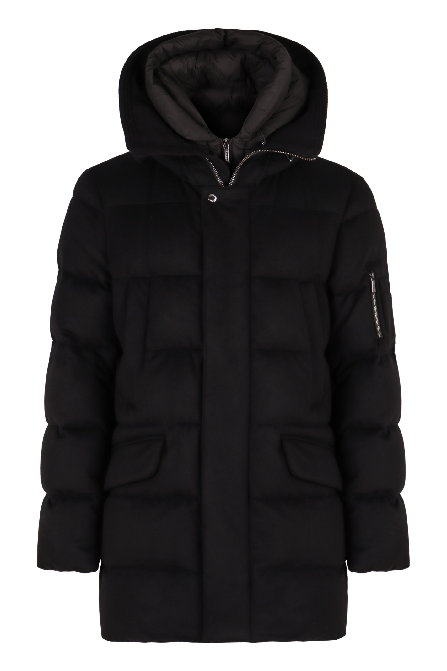 Shop Moorer Davide-stp Hooded Parka In Black