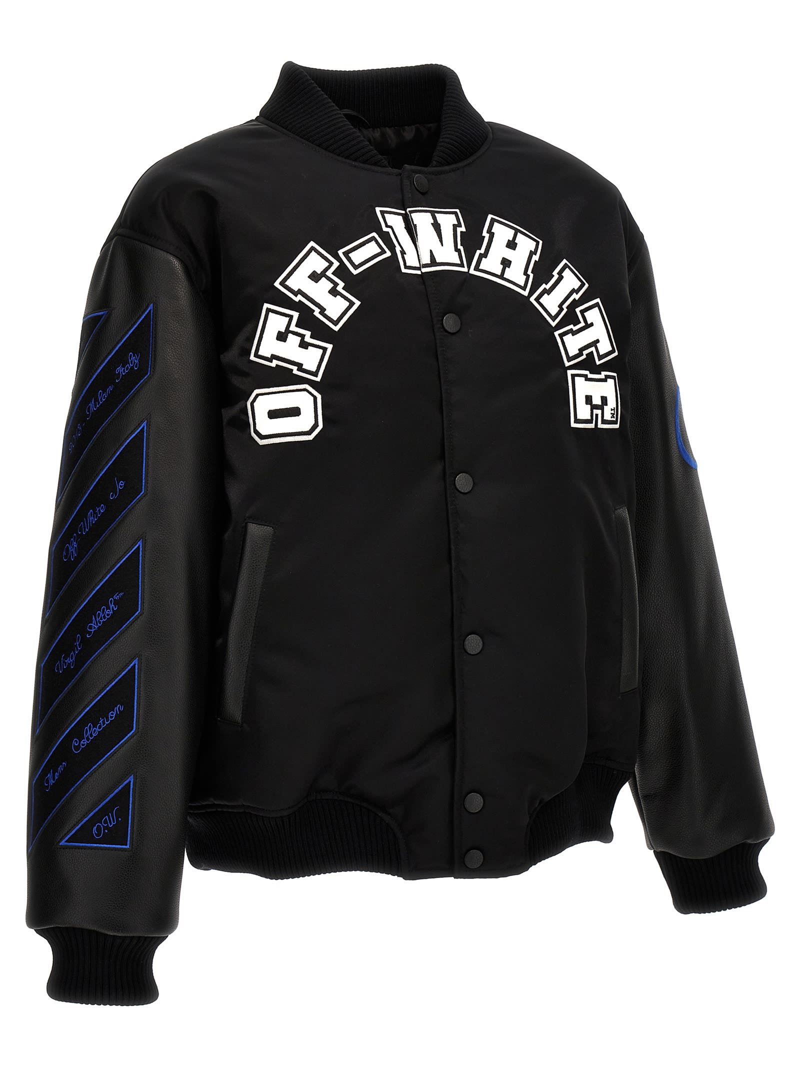 Shop Off-white Baseball Bomber Jacket In Black
