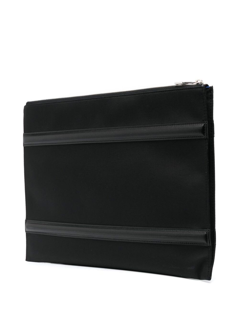 Shop Alexander Mcqueen Black Pouch With Harness Detail In Nylon Man