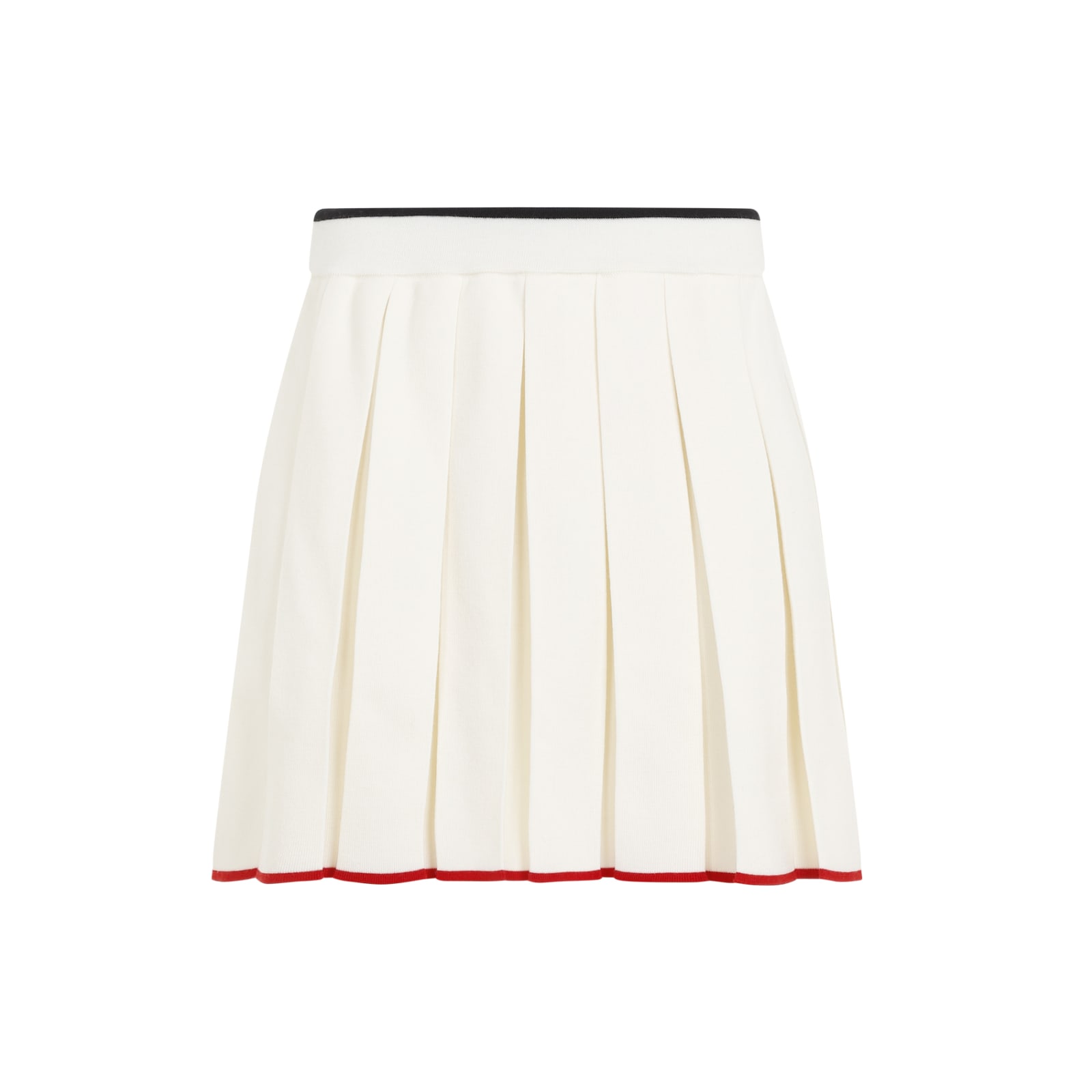 Shop Thom Browne Full Needle Stitch Mini Pleated Skirt In White