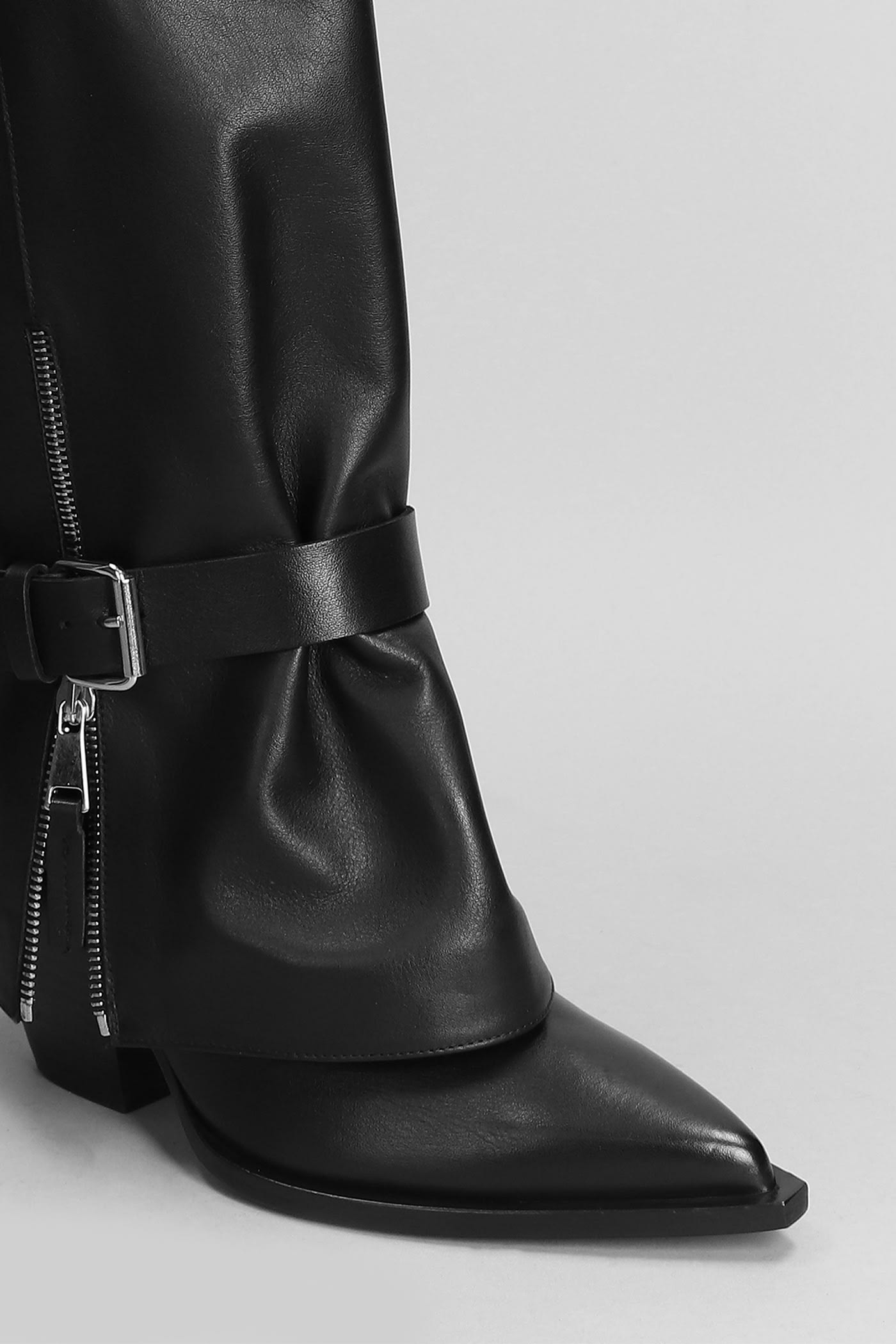 Shop Elena Iachi Texan Boots In Black Leather