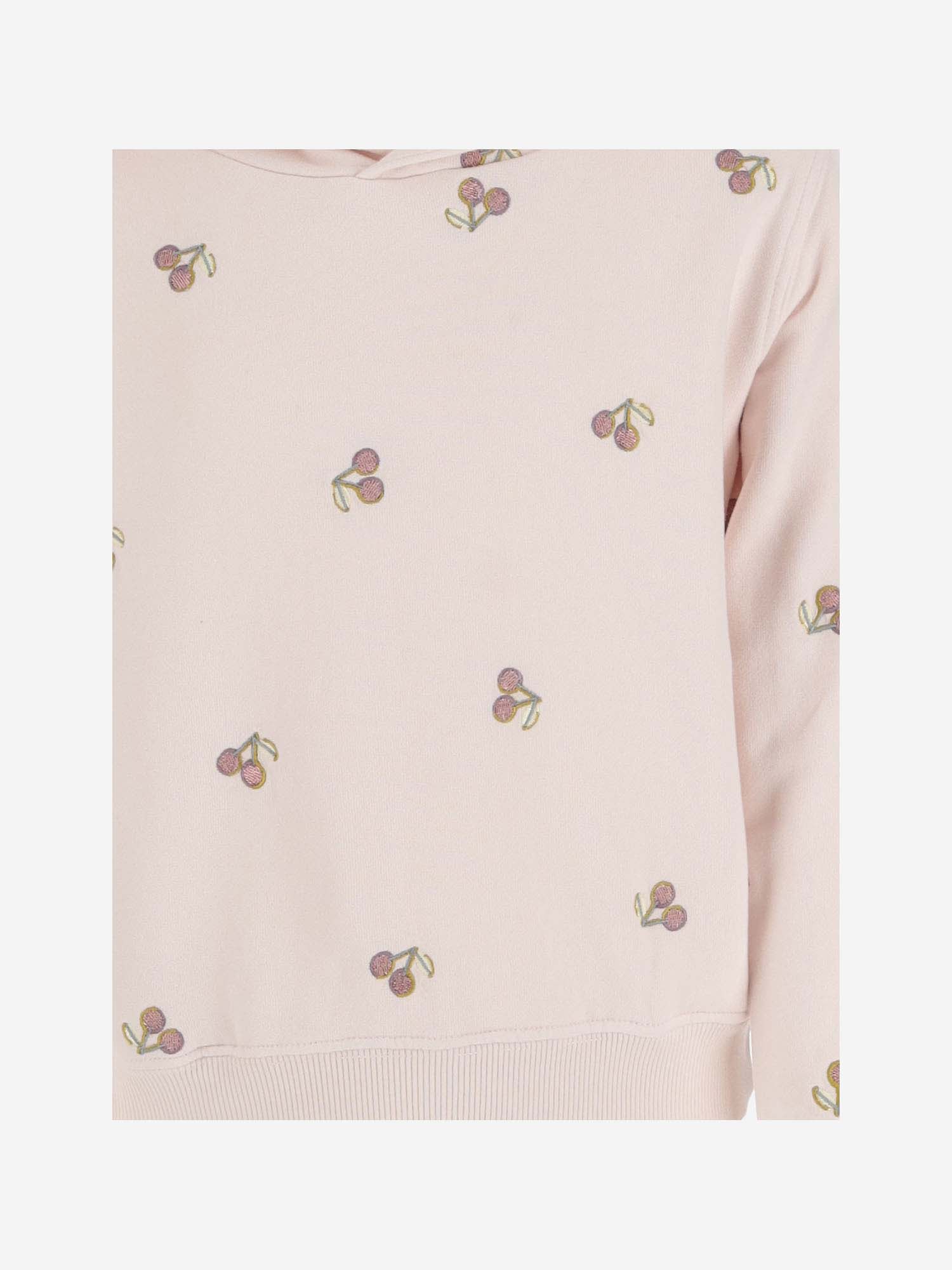 Shop Bonpoint Cotton Sweatshirt With Cherries In Pink
