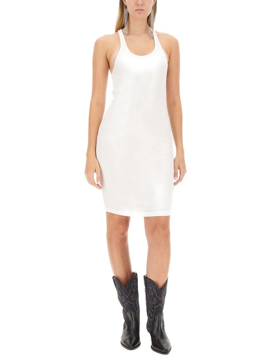 Shop Isabel Marant Crewneck Sleeveless Dress In White