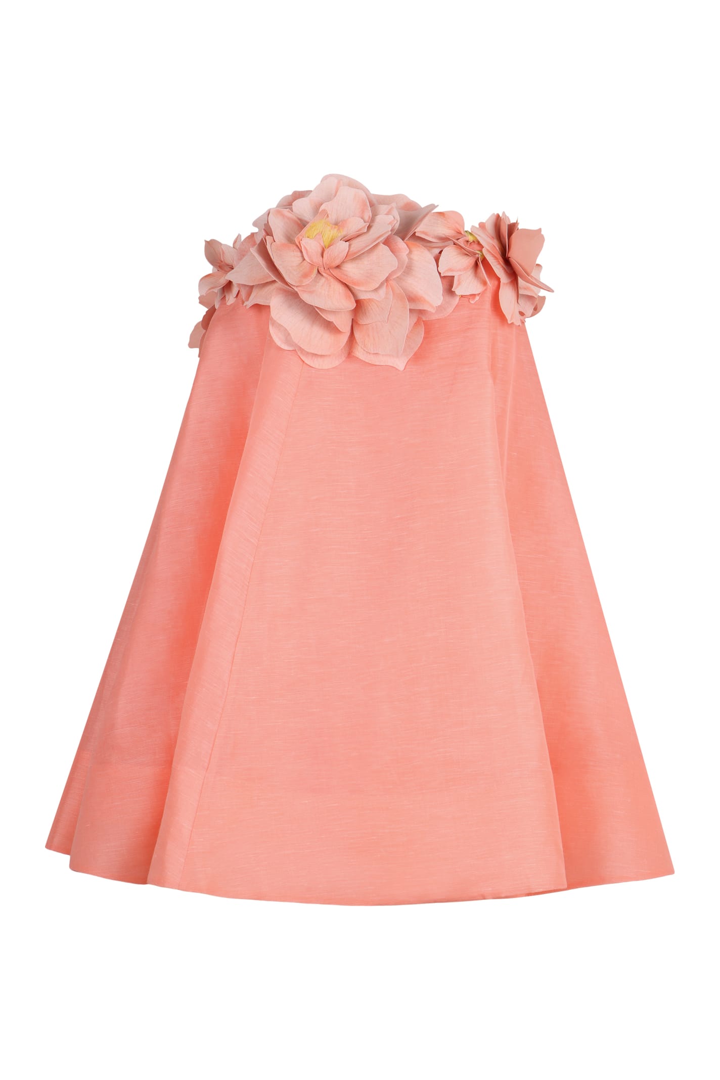 Shop Zimmermann Natura Silk And Linen Mini Dress In Pink