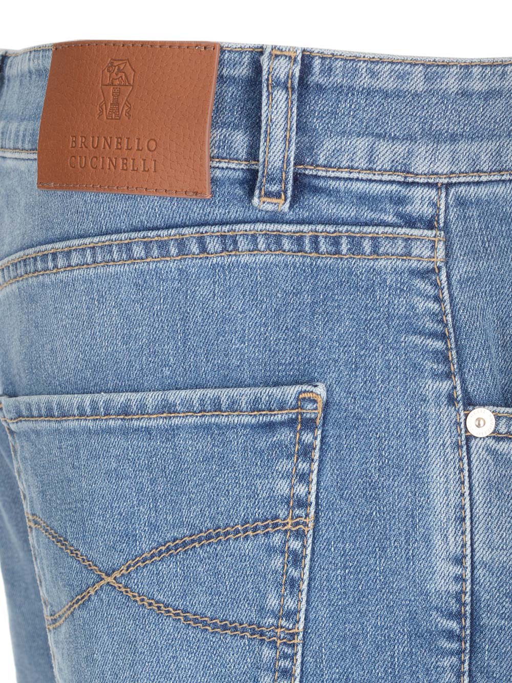 Shop Brunello Cucinelli Light Blue Jeans In Denim