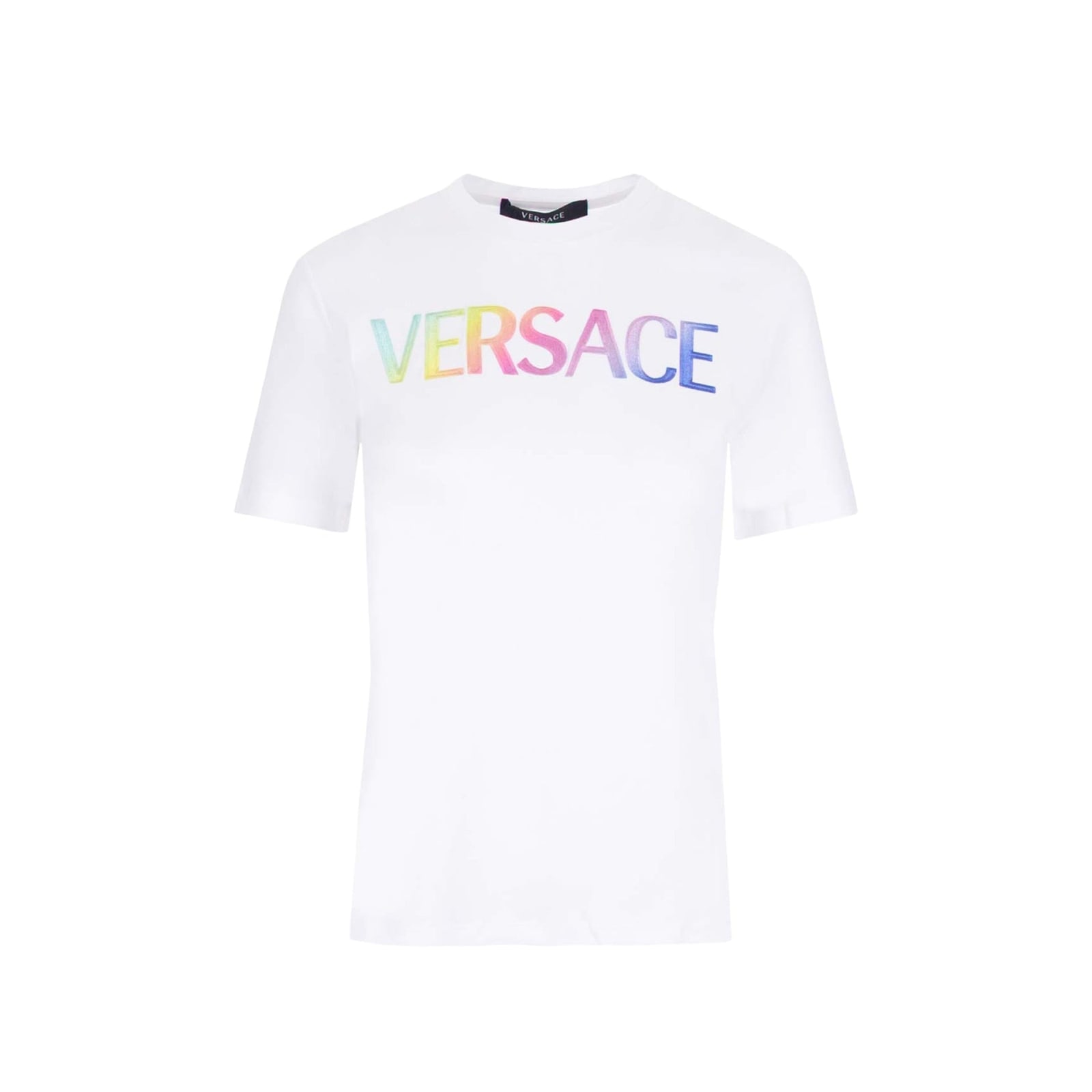 Shop Versace Cotton Logo T-shirt In White