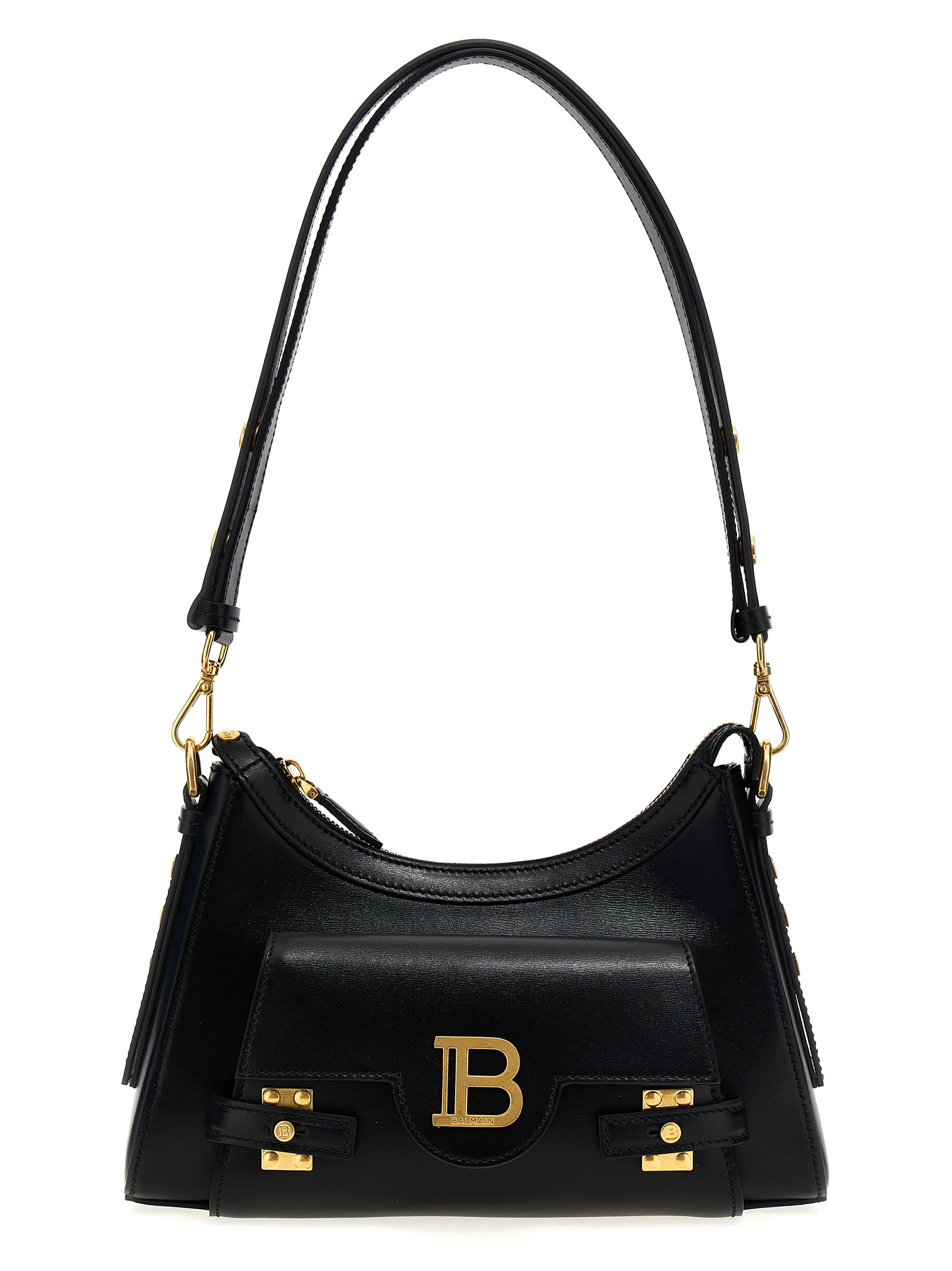 Shop Balmain B-buzz Hobo Shoulder Bag In Black