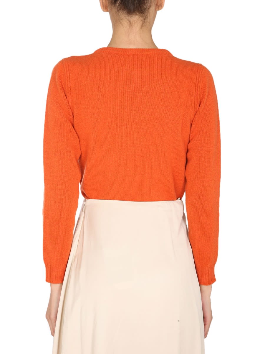 Shop Alberta Ferretti Crew Neck Sweater In Orange