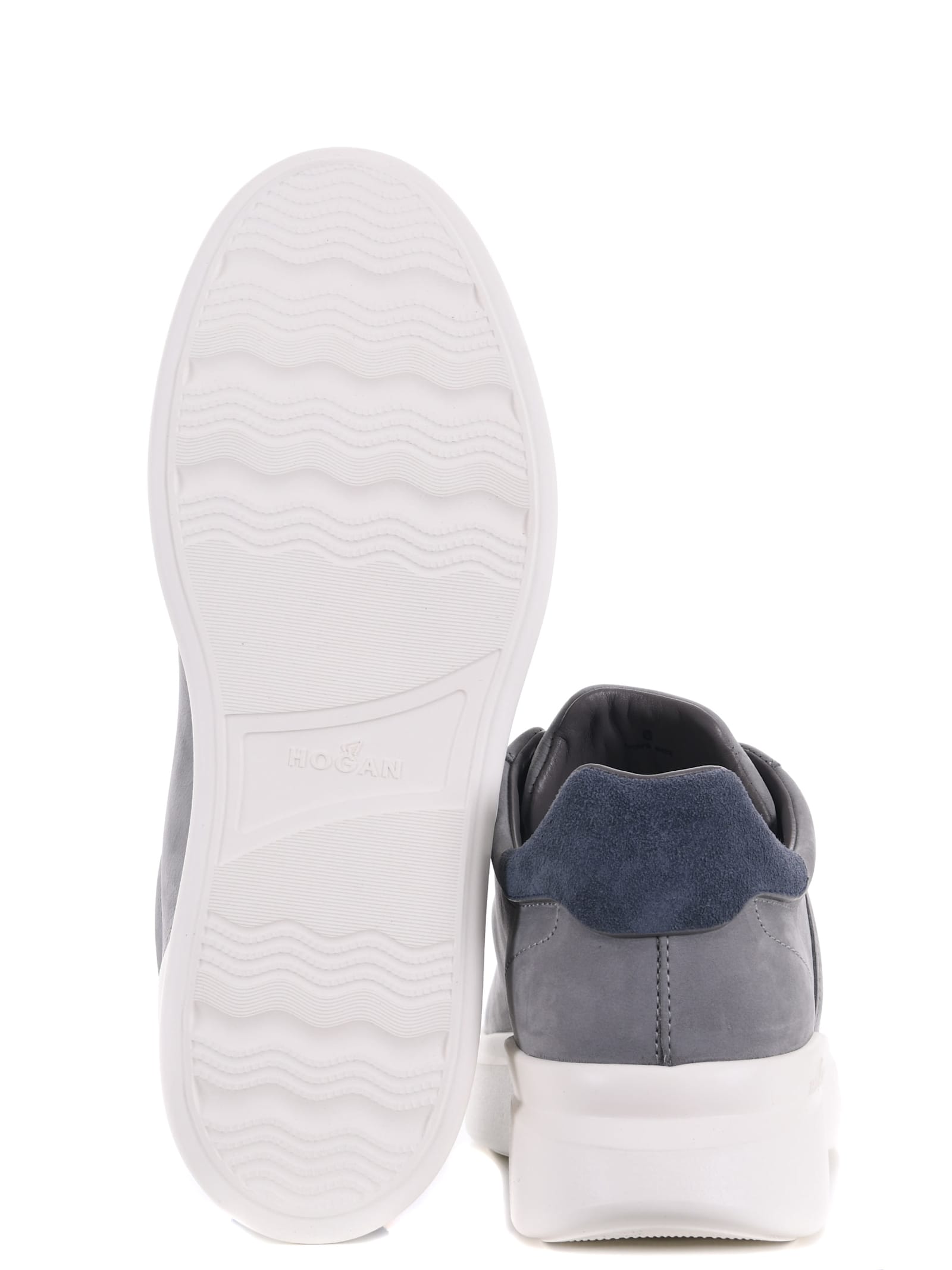 Shop Hogan Sneakers In Nubuck In Grey