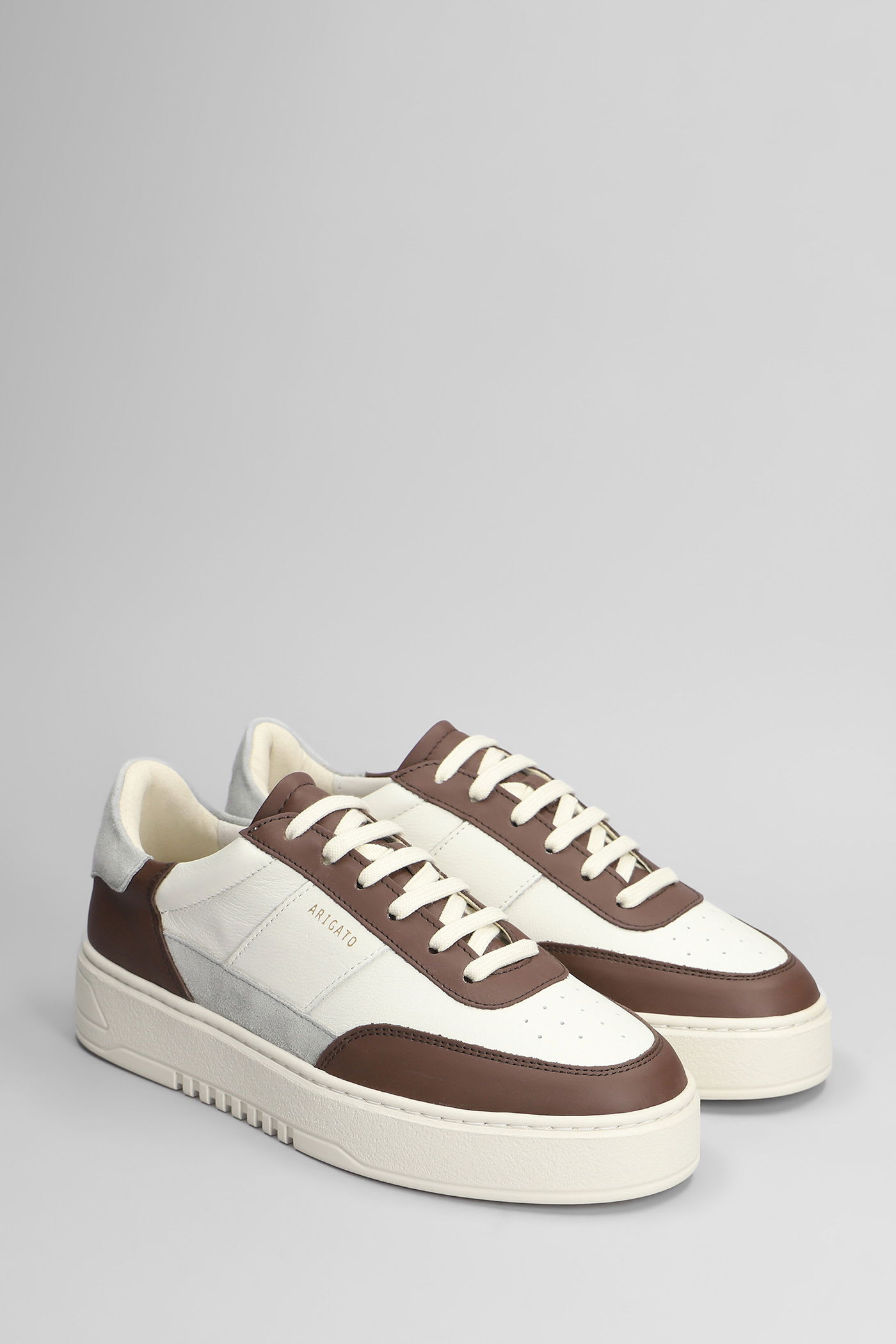Axel Arigato Orbit Vintage Sneakers In Grey Leather In Brown
