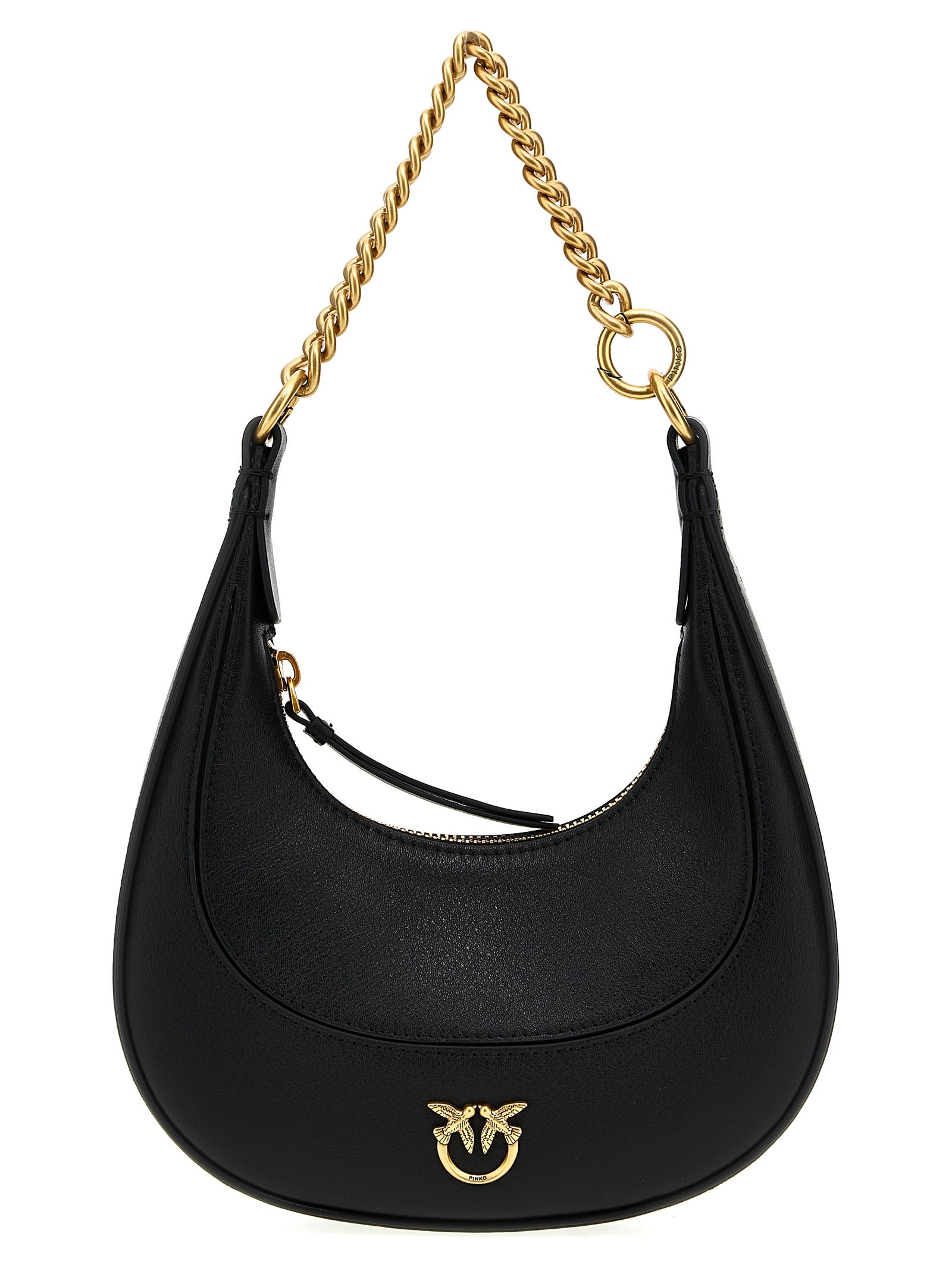Shop Pinko Mini Brioche Bag Hobo Handbag In Black