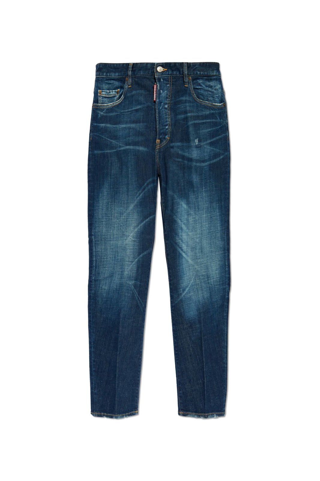 Shop Dsquared2 Distressed Straight-leg Jeans In Denim