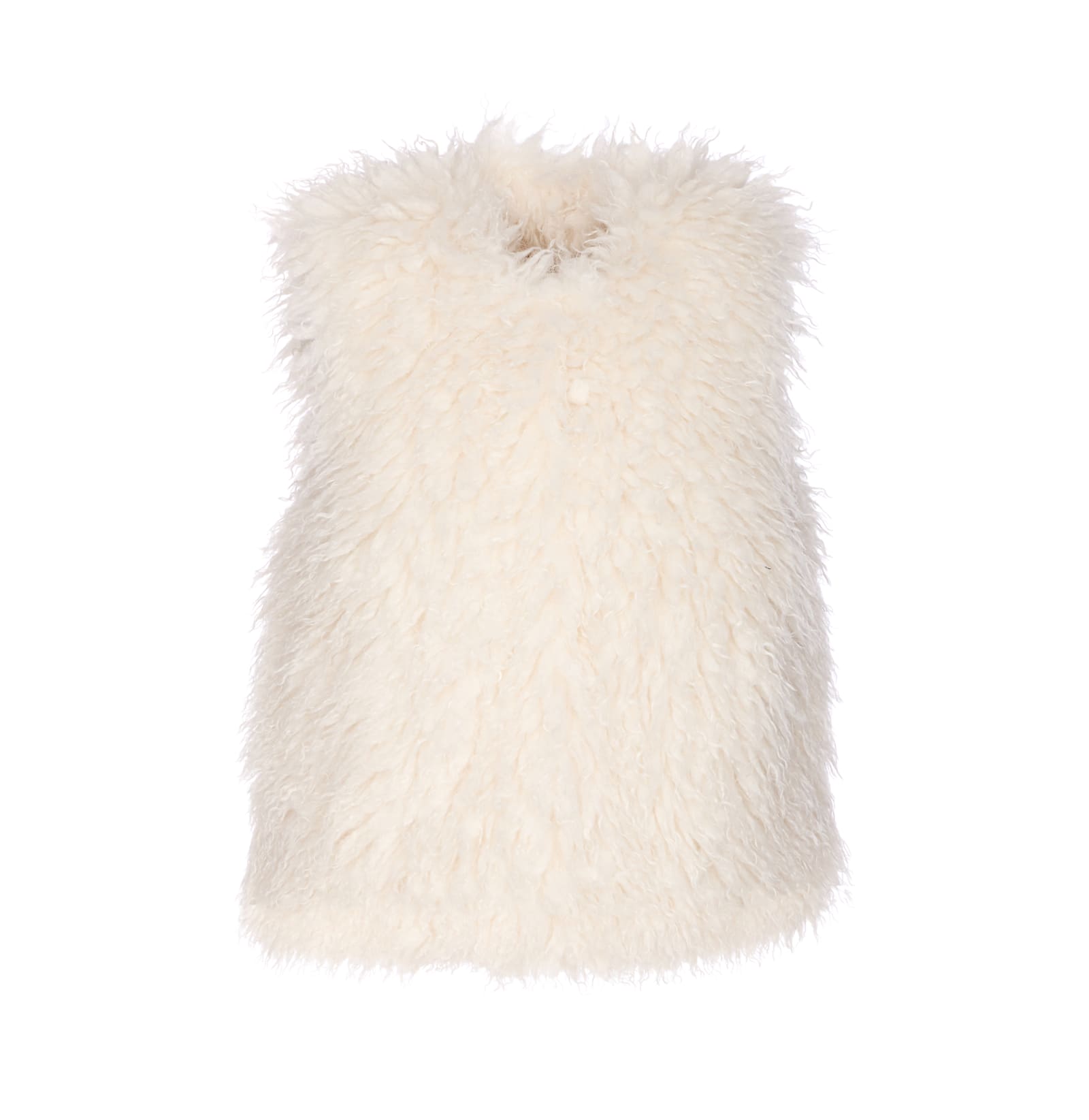 Michael Michael Kors White Faux Fur Vest In Neutral