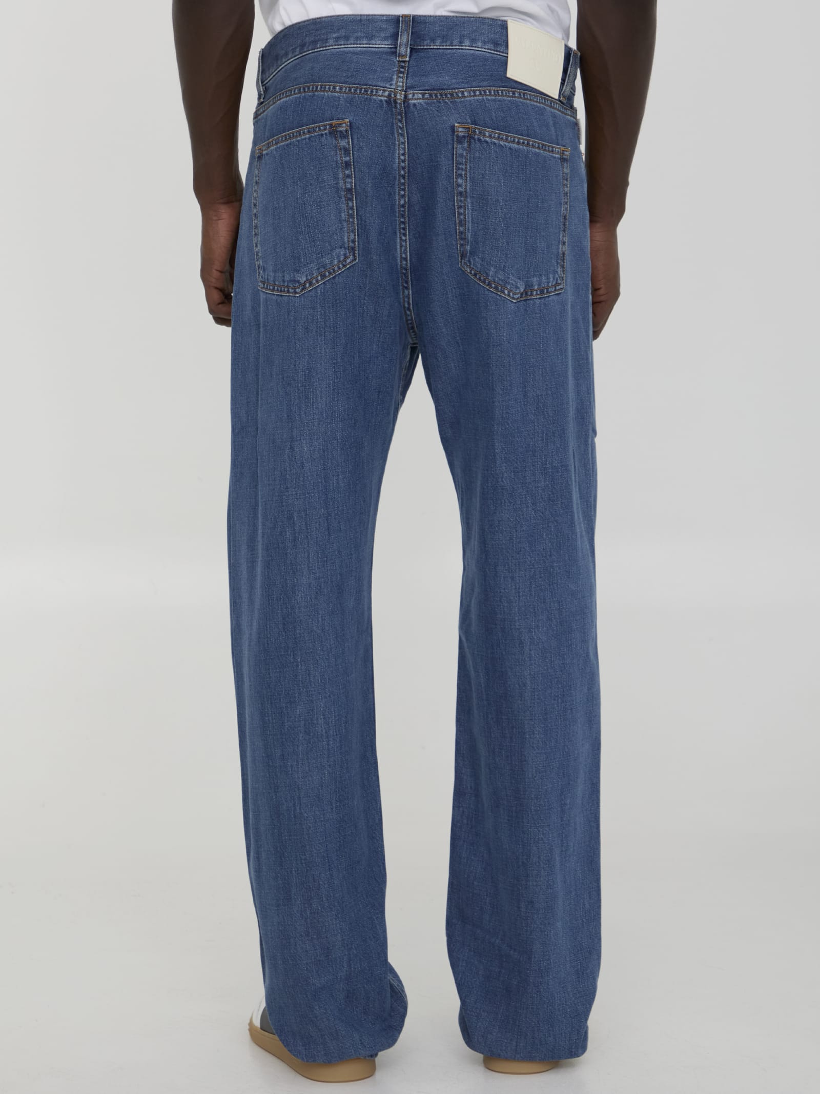 Shop Valentino Denim Jeans In Blue