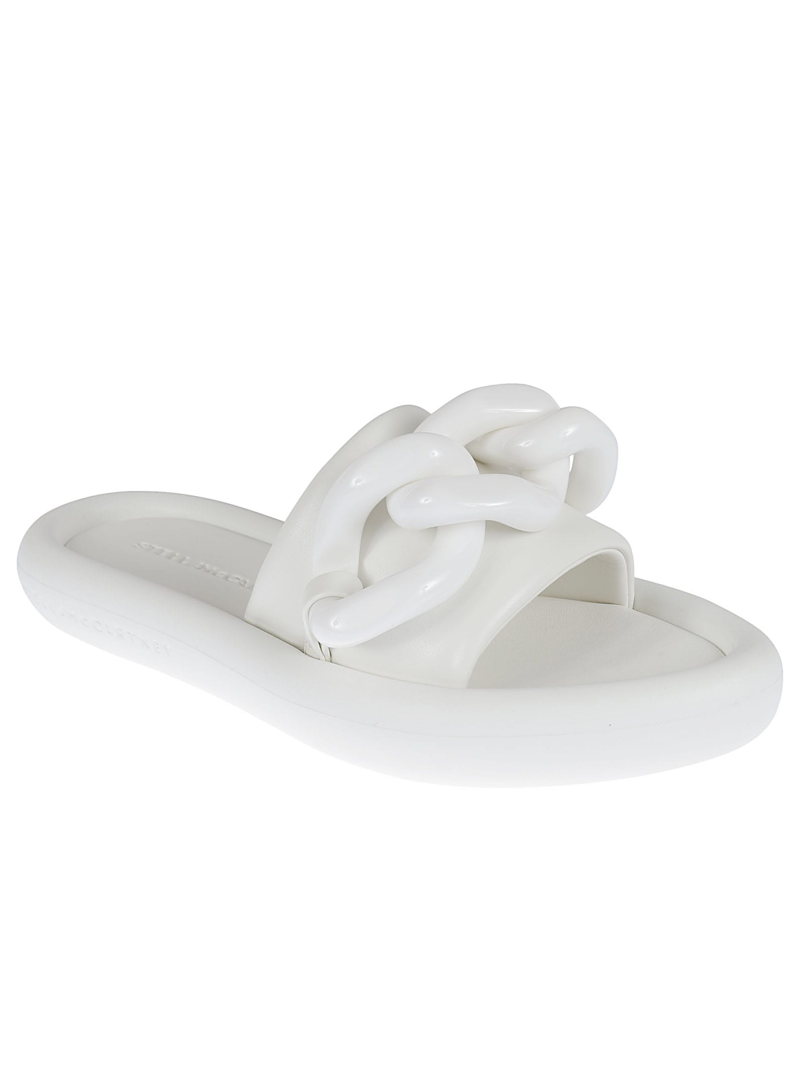 Shop Stella Mccartney Chain Sliders In White