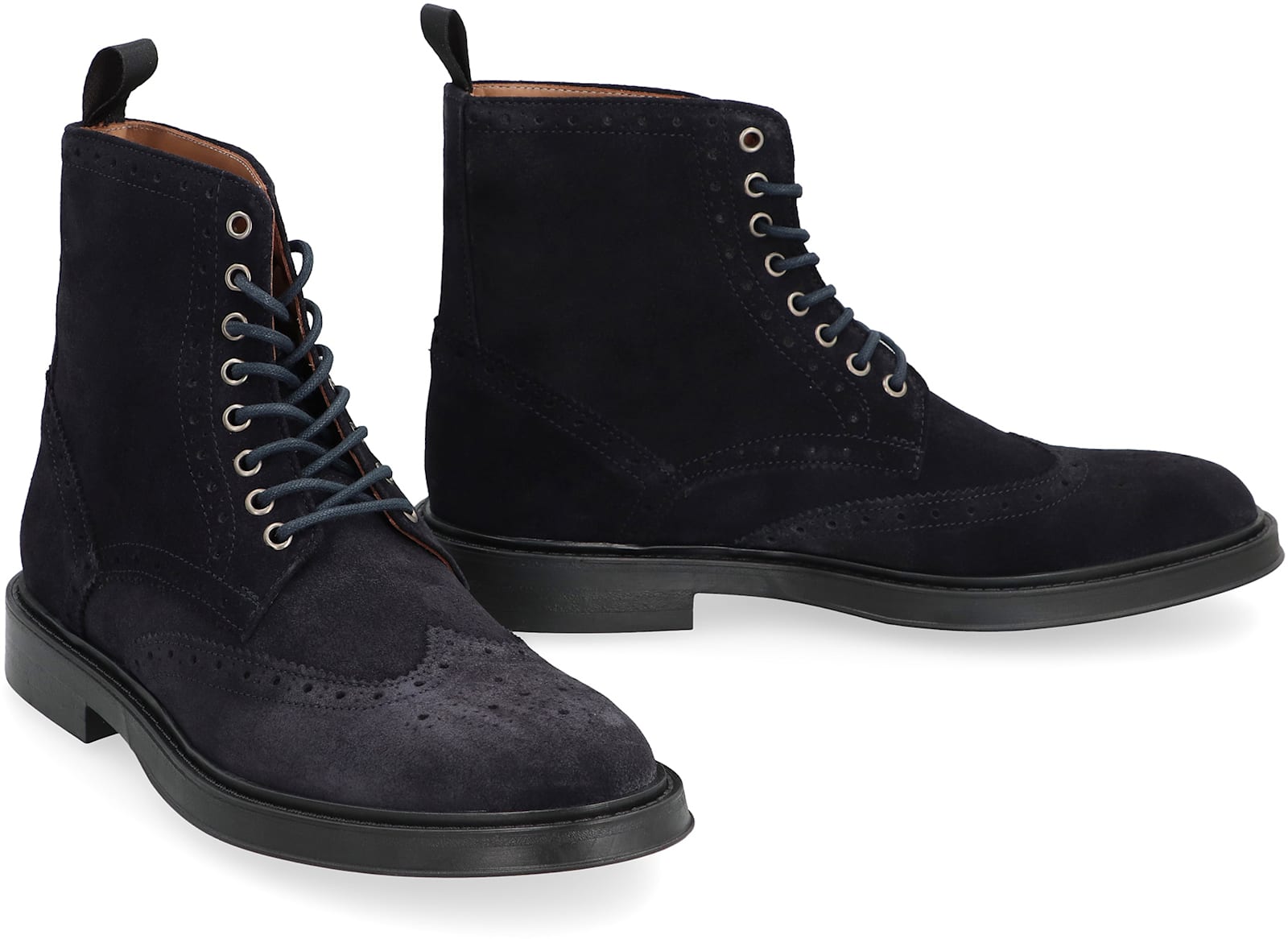 Bruno Magli Leather Lace-up Boots In Blue