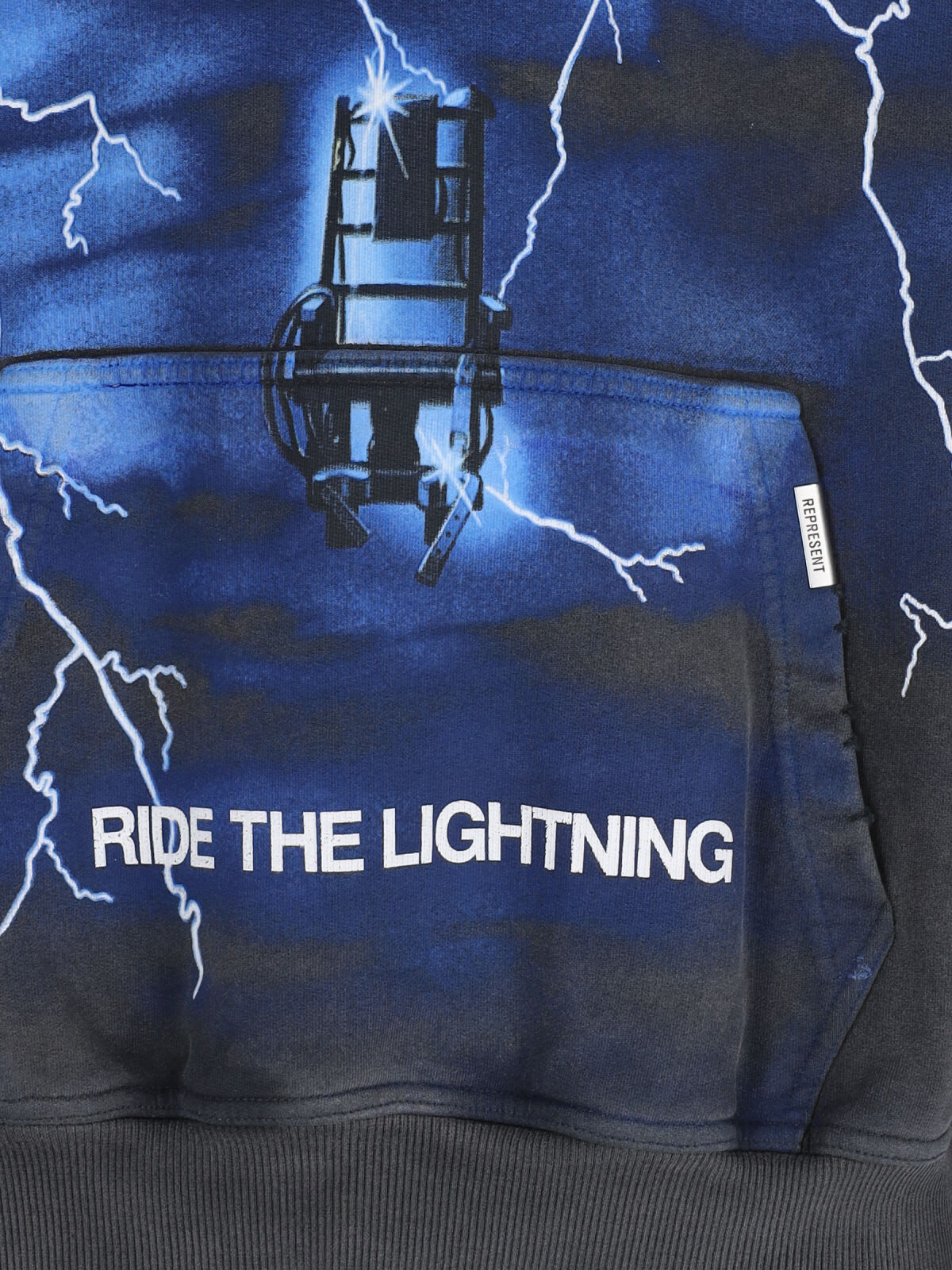 Represent 'ride The Lightning X Metallica' Gray Hoodie With Front And Back Print In Gray
