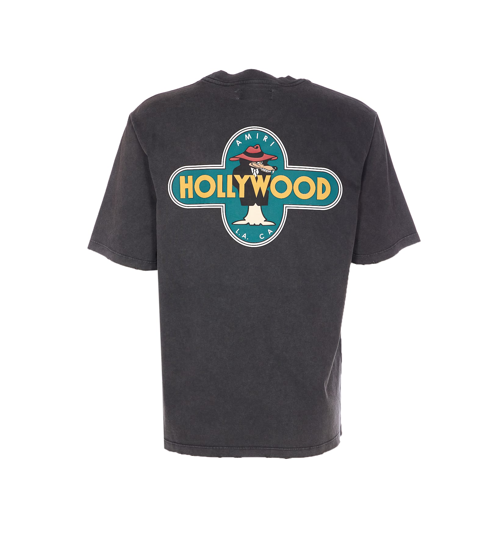 Amiri Logo Graphic Print Crewneck T-shirt In Gray