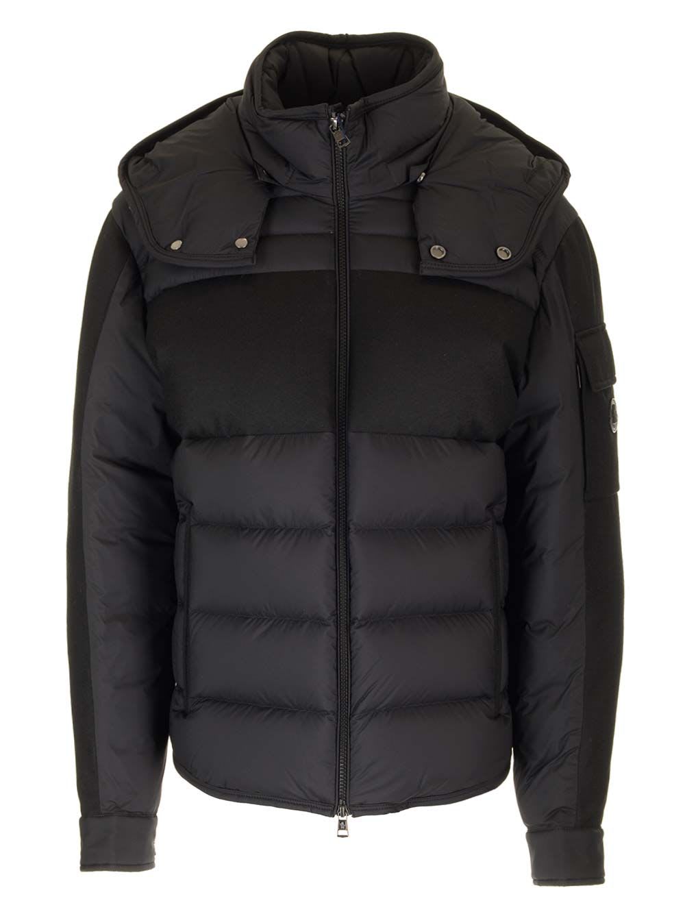 Shop Moncler Short Down Jacket Barbustel In Black