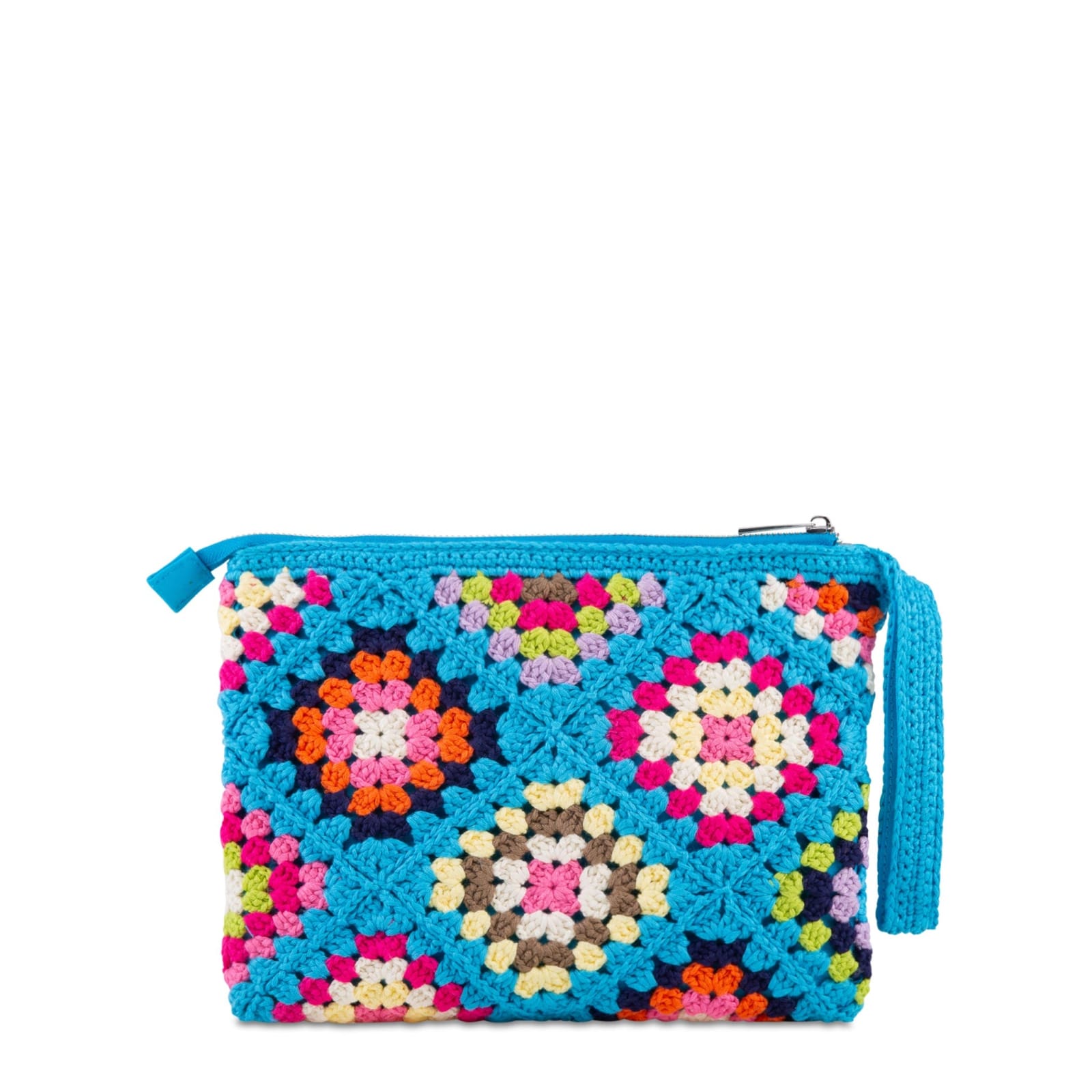 Mc2 Saint Barth Light Blue Crochet Pochette In Blue