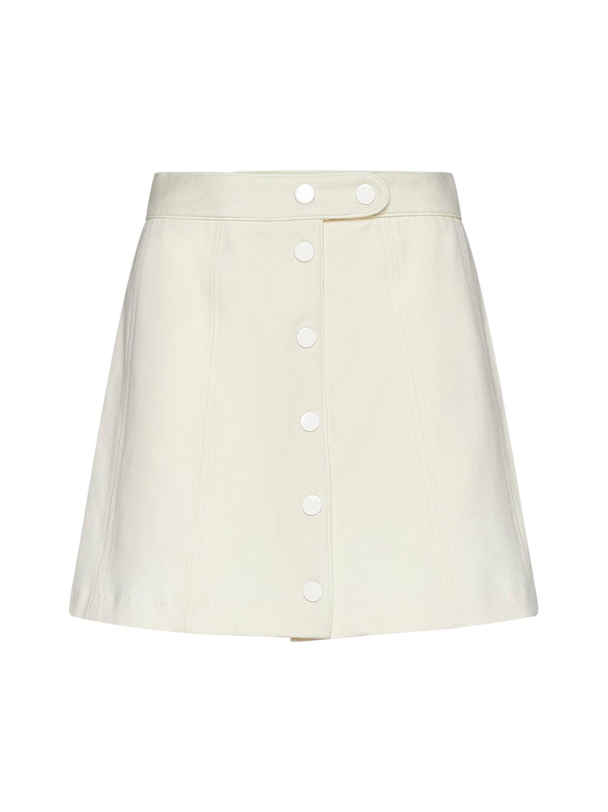 Shop Apc Buttoned A-line Mini Skirt In White