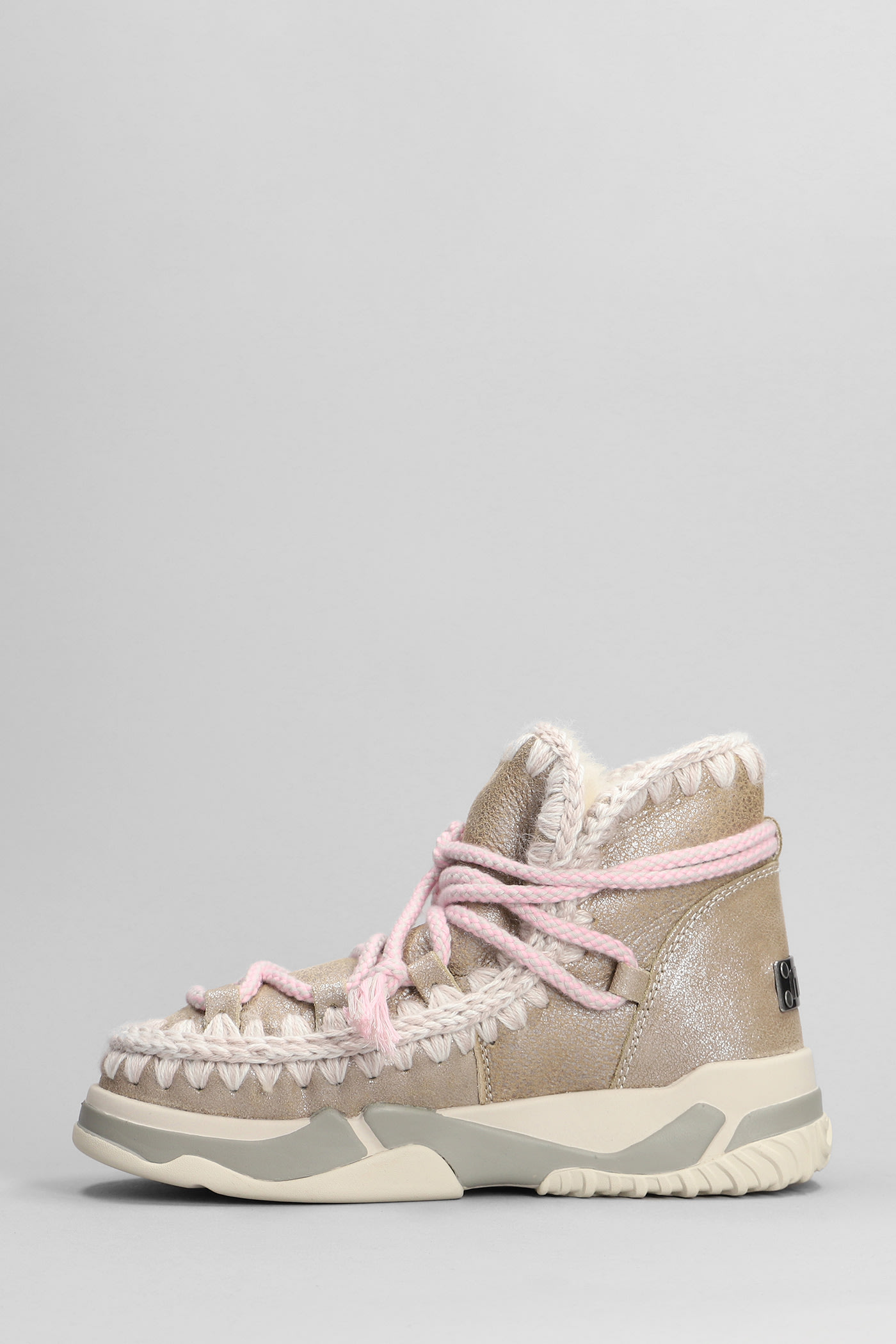 Shop Mou Trainer 02 Scoubidoo Sneakers In Beige Leather