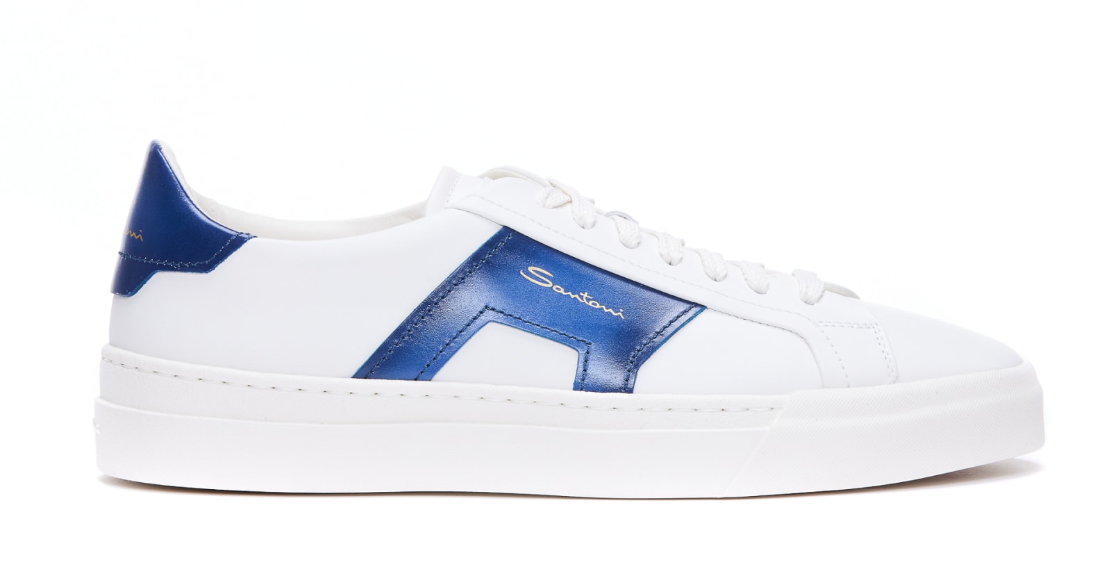 Shop Santoni Sneakers  In White/blu