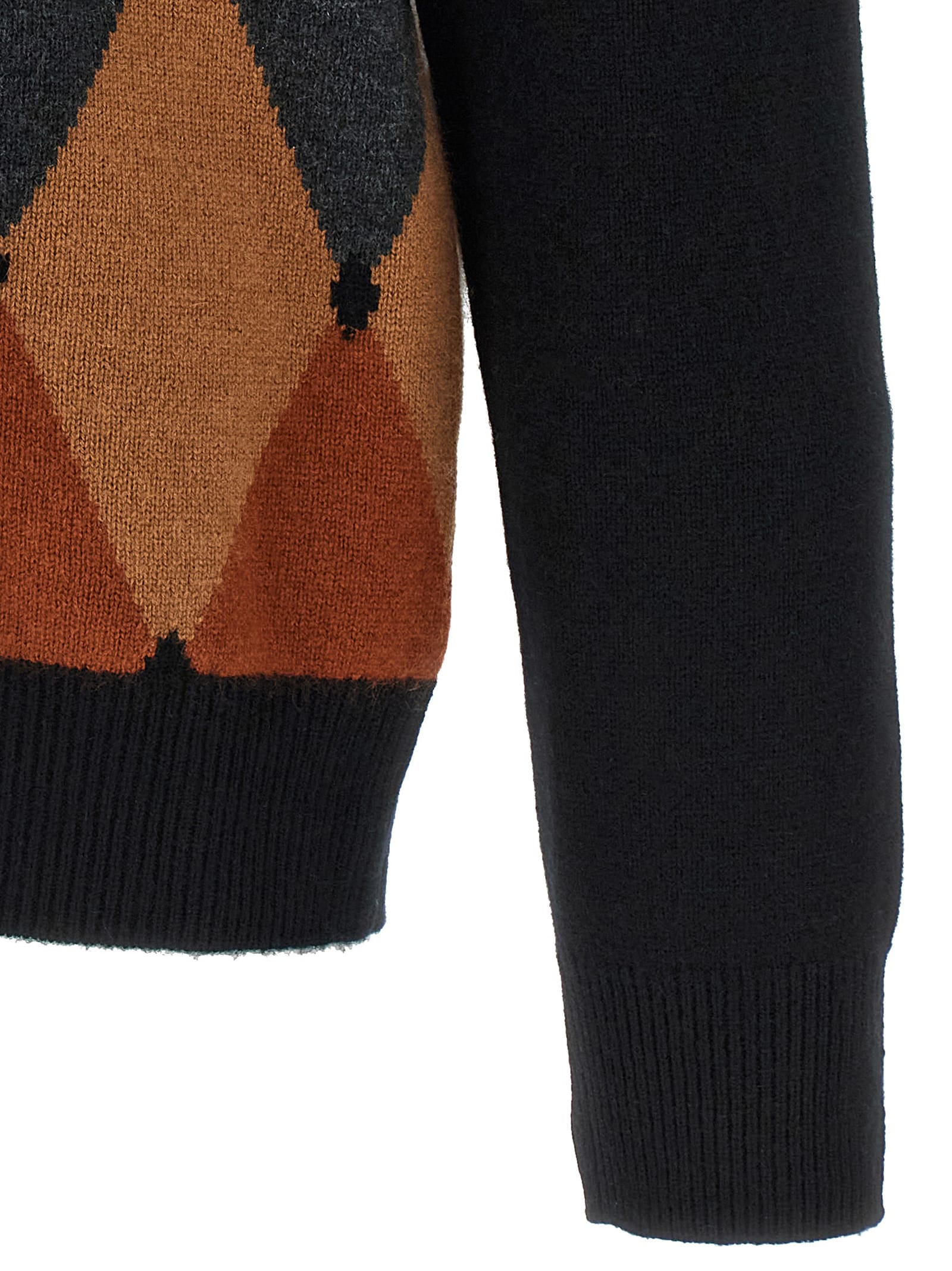 Ballantyne Cardigan Argyle Sweaters And Cardigans Black In Black