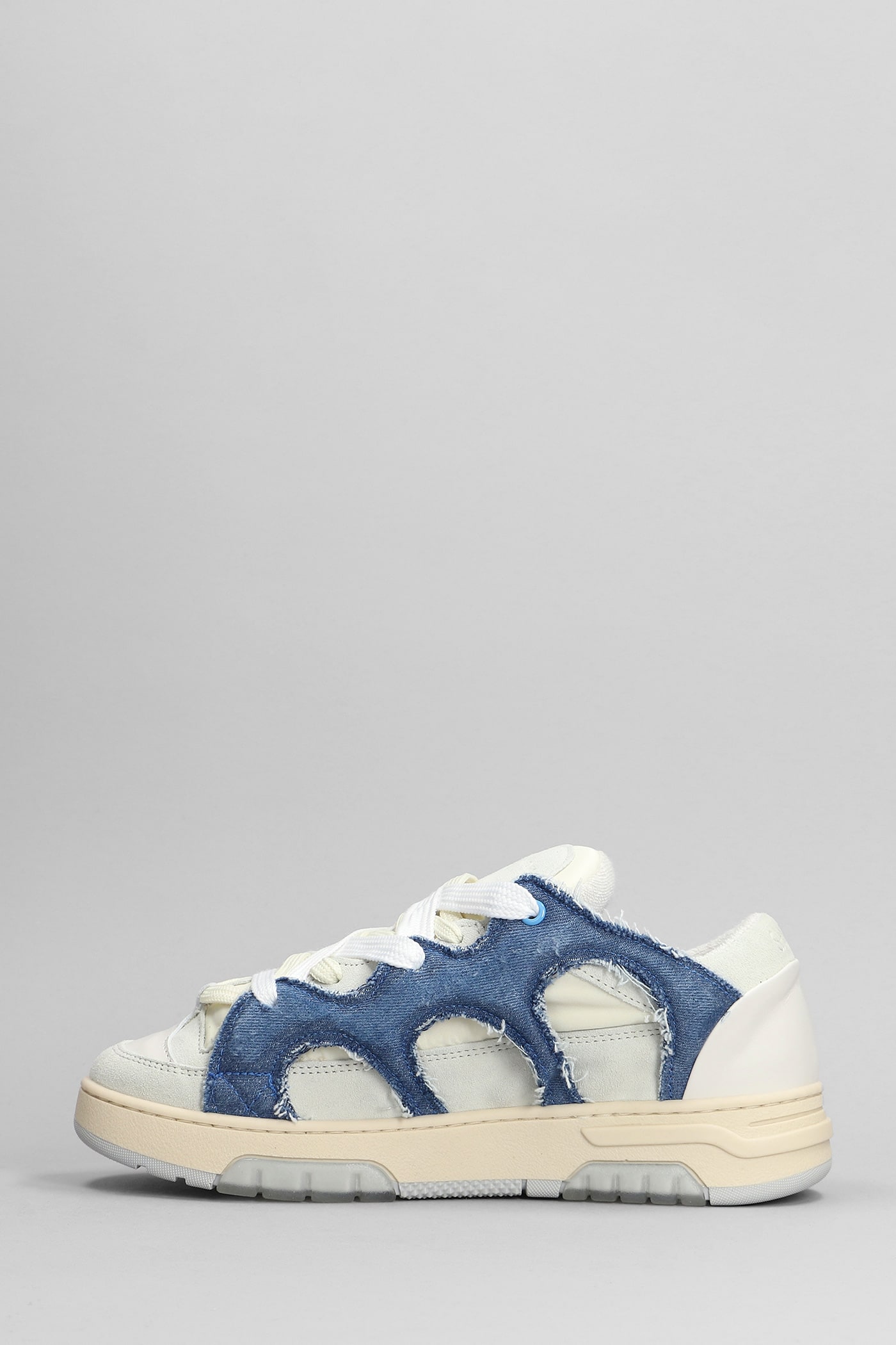 Shop Paura Santha 1 Sneakers In White Suede And Leather